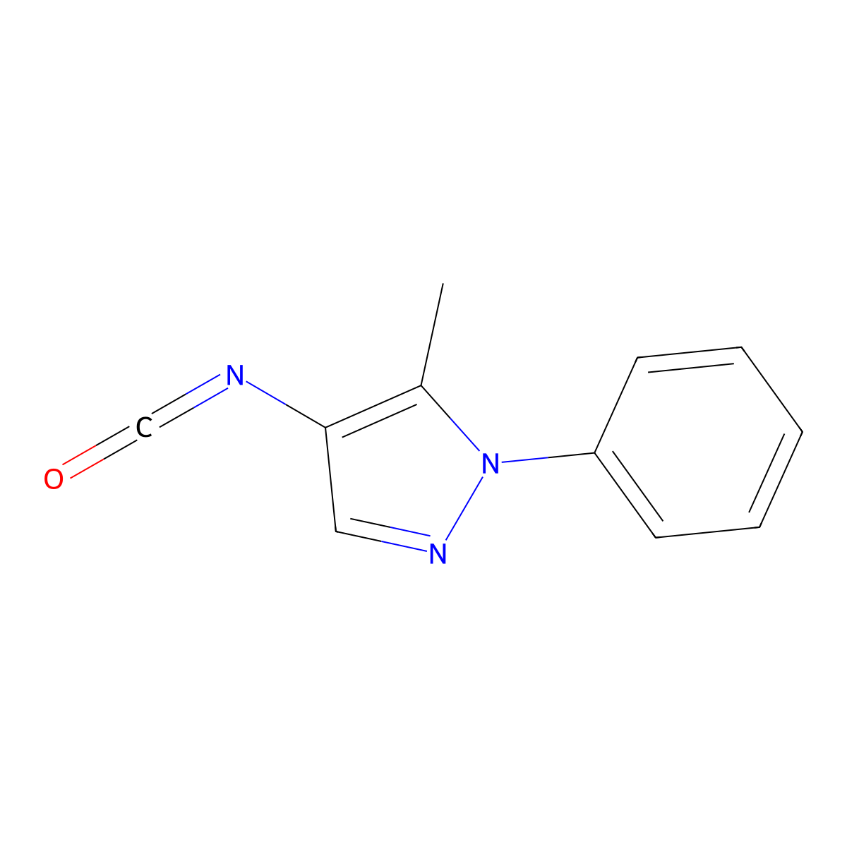 4-Isocyanato-5-methyl-1-phenyl-1H-pyrazole molecular structure, CAS 799283-97-9