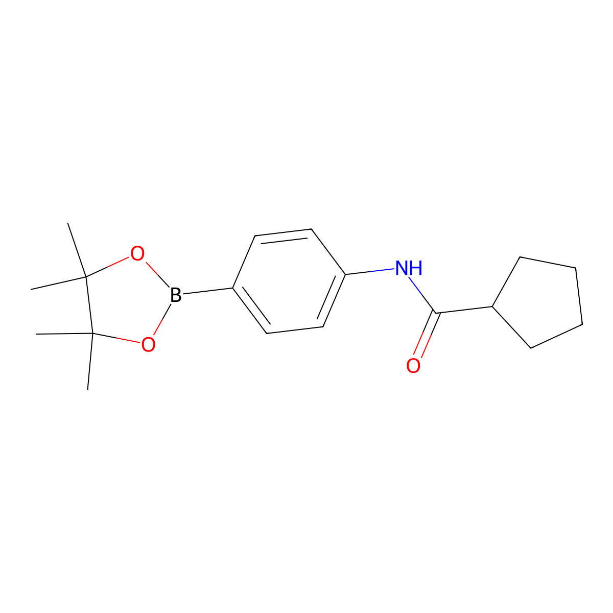 N-[4-(4,4,5,5-tetramethyl-1,3,2-dioxaborolan-2-yl)phenyl]cyclopentanecarboxamide molecular structure, CAS 799293-93-9