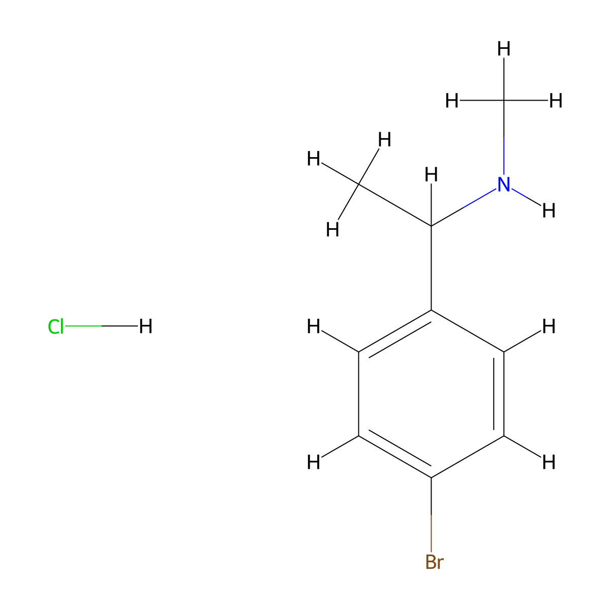 1-(4-Bromophenyl)-N-methylethanamine hydrochloride molecular structure, CAS 799293-97-3