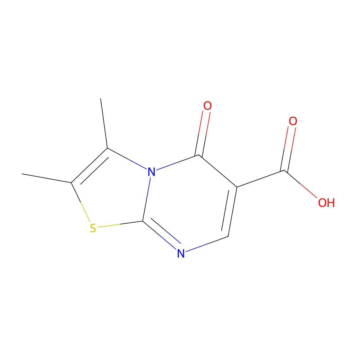 2,3-Dimethyl-5-oxo-5H-[1,3]thiazolo[3,2-a]pyrimidine-6-carboxylic acid molecular structure, CAS 79932-56-2