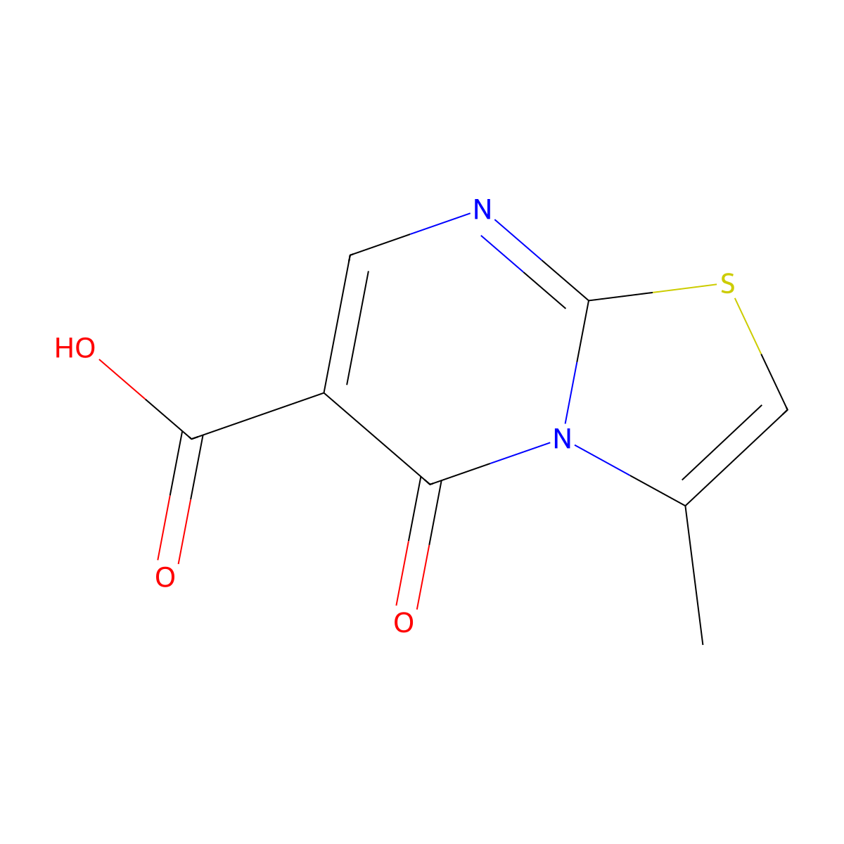3-methyl-5-oxo-5H-[1,3]thiazolo[3,2-a]pyrimidine-6-carboxylic acid molecular structure, CAS 79932-64-2
