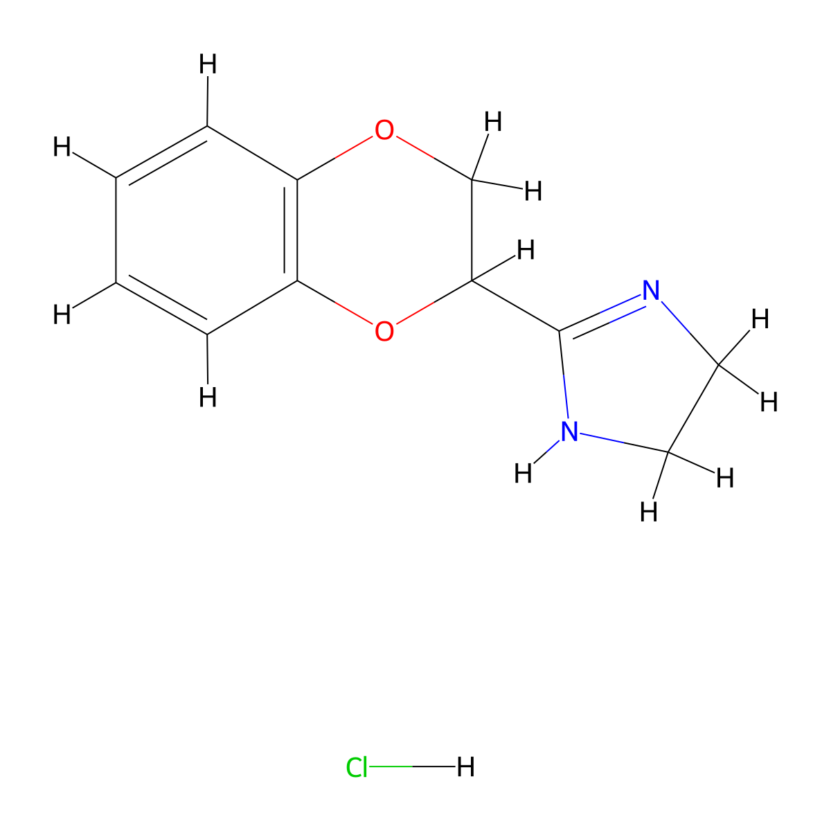 Idazoxan Hydrochloride molecular structure, CAS 79944-56-2