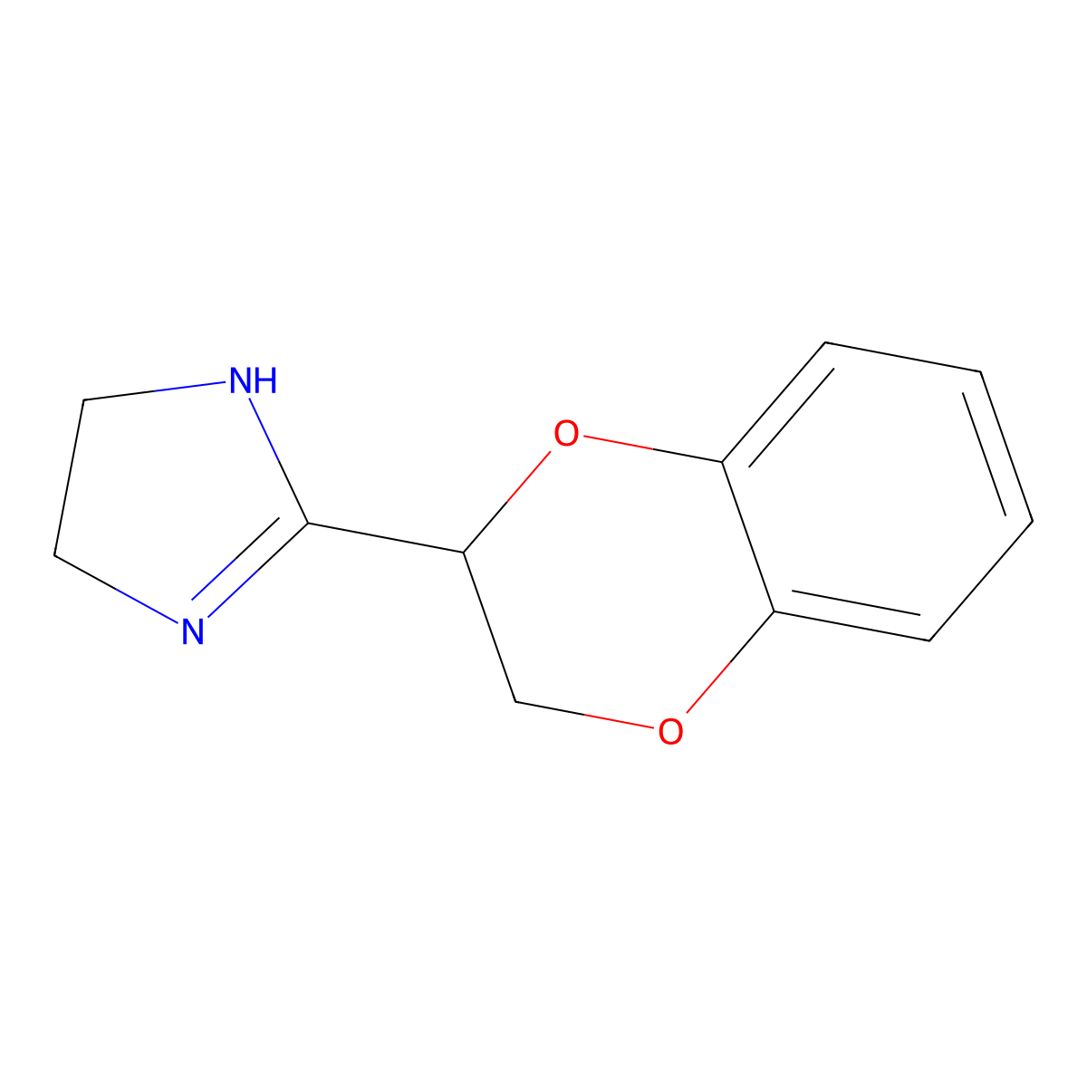 Idazoxan molecular structure, CAS 79944-58-4