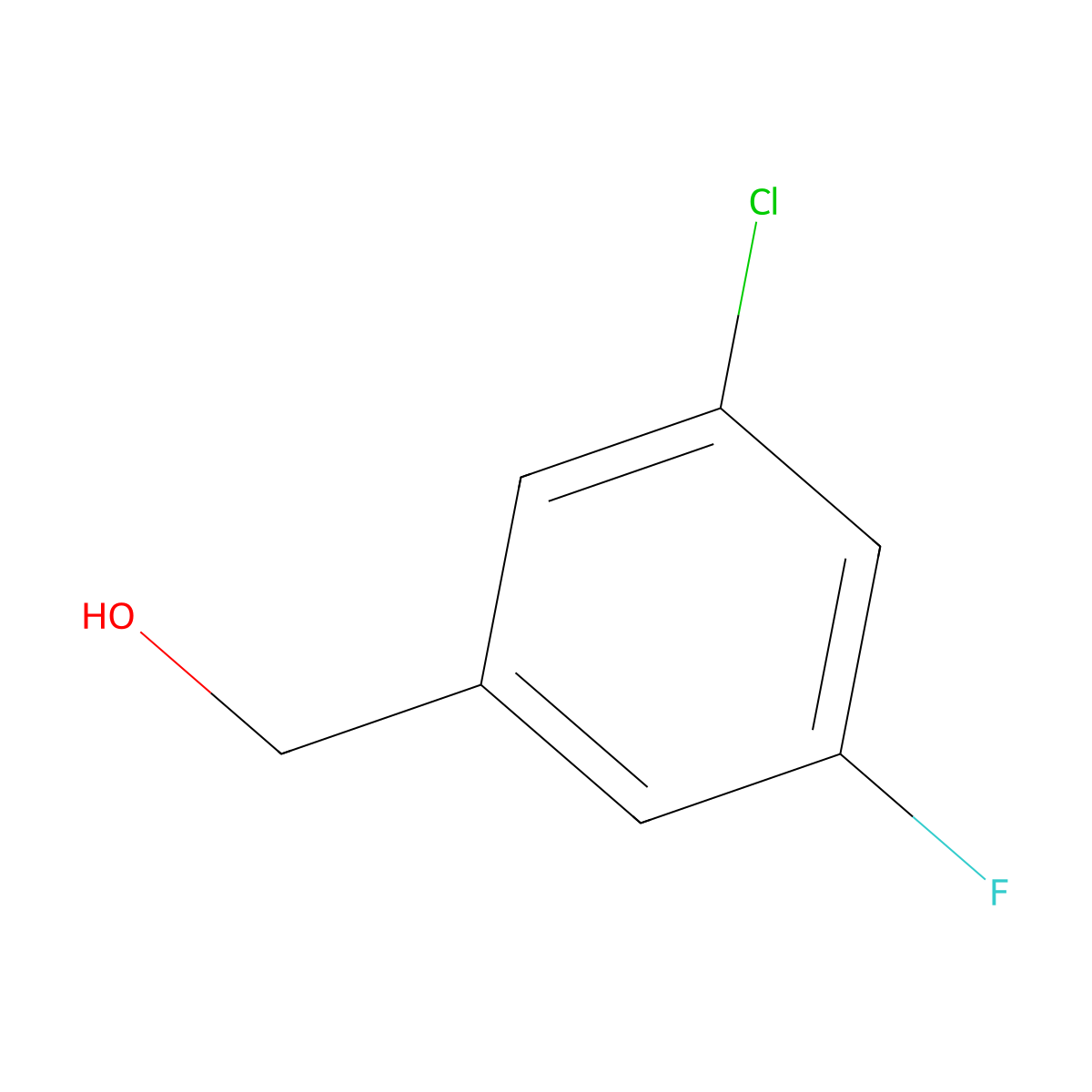 3-Chloro-5-fluorobenzyl alcohol molecular structure, CAS 79944-64-2