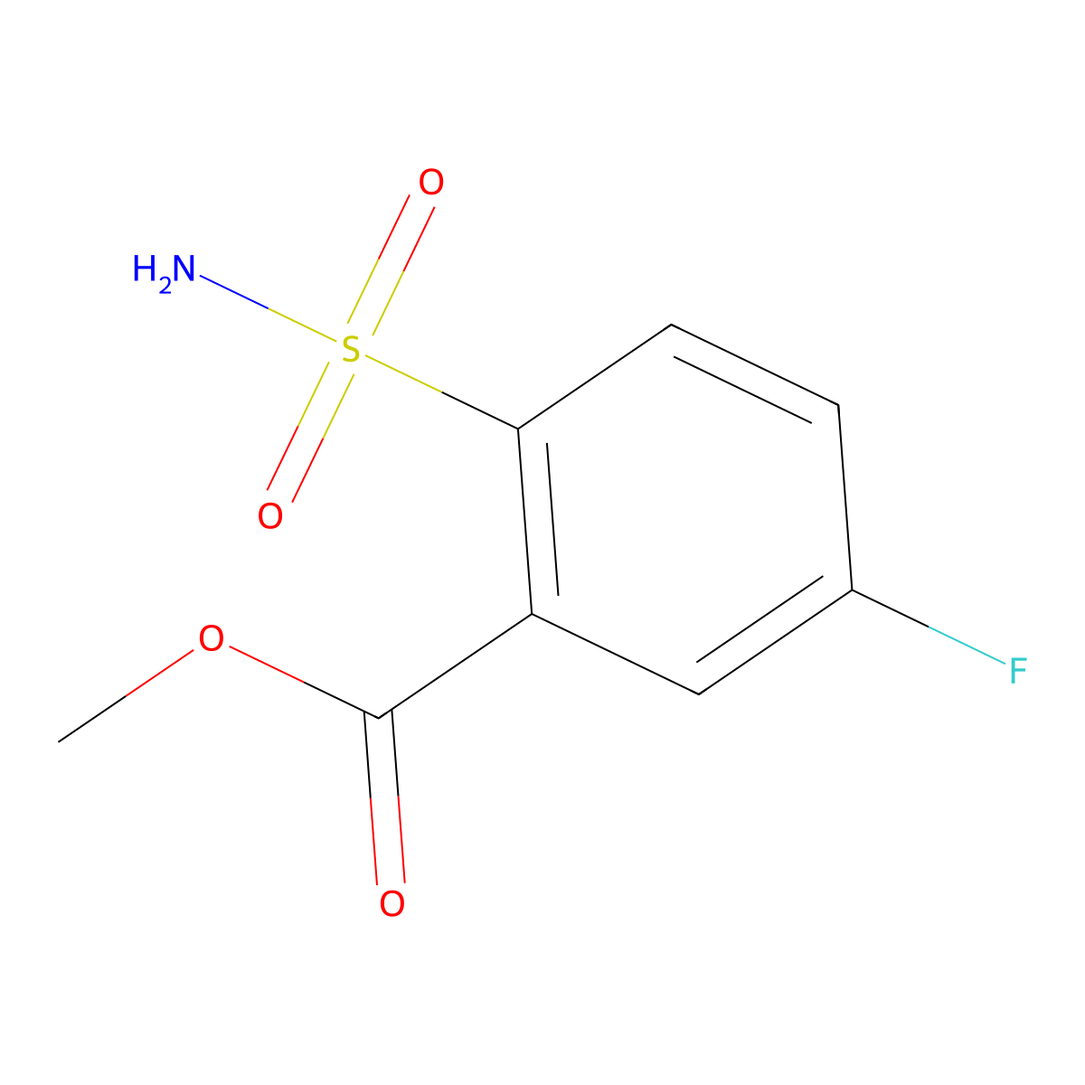 Methyl 5-fluoro-2-sulfamoylbenzoate molecular structure, CAS 79945-21-4