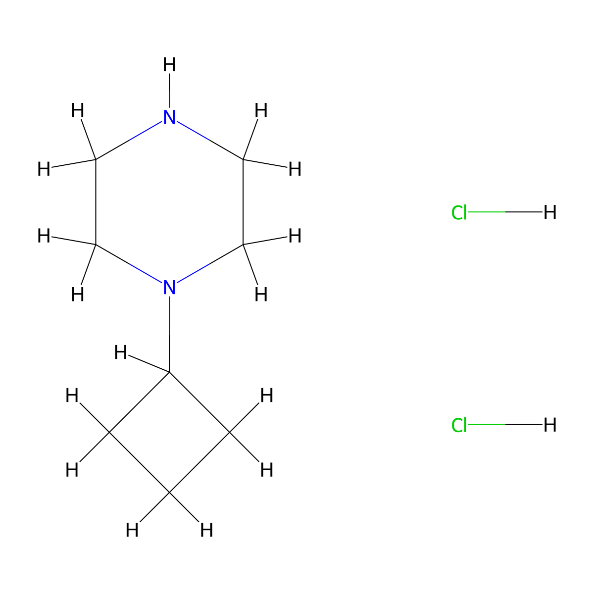 1-Cyclobutylpiperazine dihydrochloride molecular structure, CAS 799557-65-6