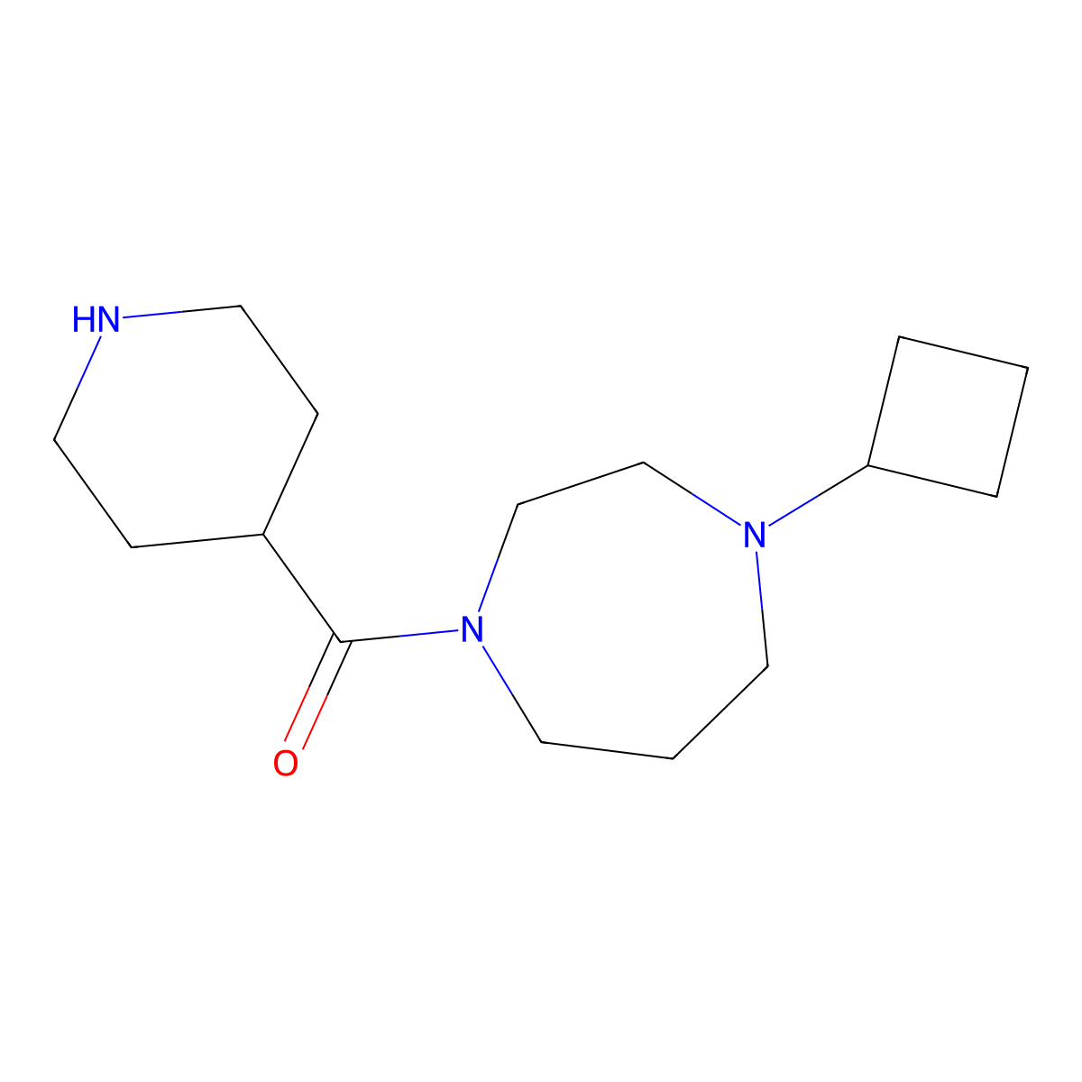1-Cyclobutyl-4-(piperidine-4-carbonyl)-1,4-diazepane molecular structure, CAS 799557-73-6