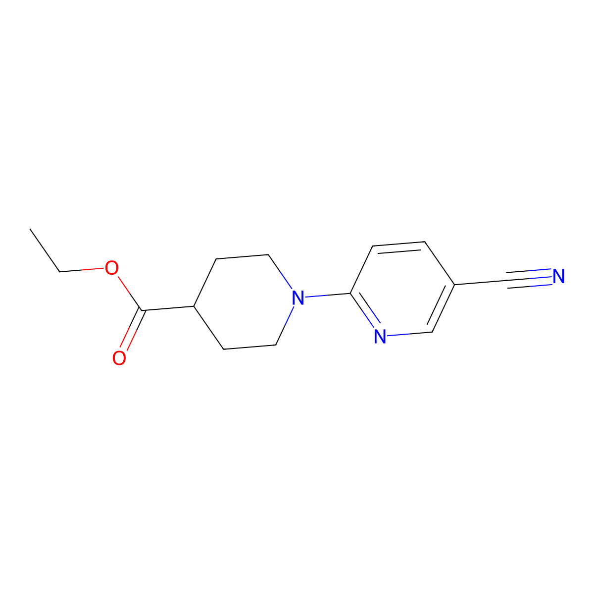 Ethyl 1-(5-cyanopyridin-2-yl)piperidine-4-carboxylate molecular structure, CAS 799557-74-7