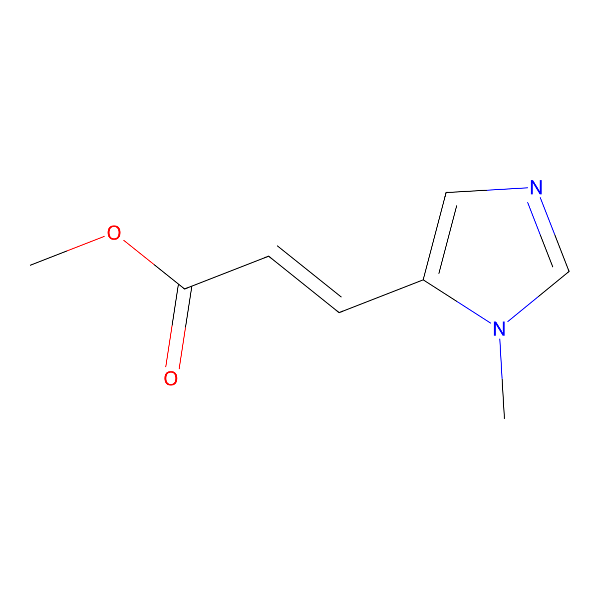 Methyl 3-(1-methyl-1H-imidazol-5-yl)prop-2-enoate molecular structure, CAS 79960-24-0
