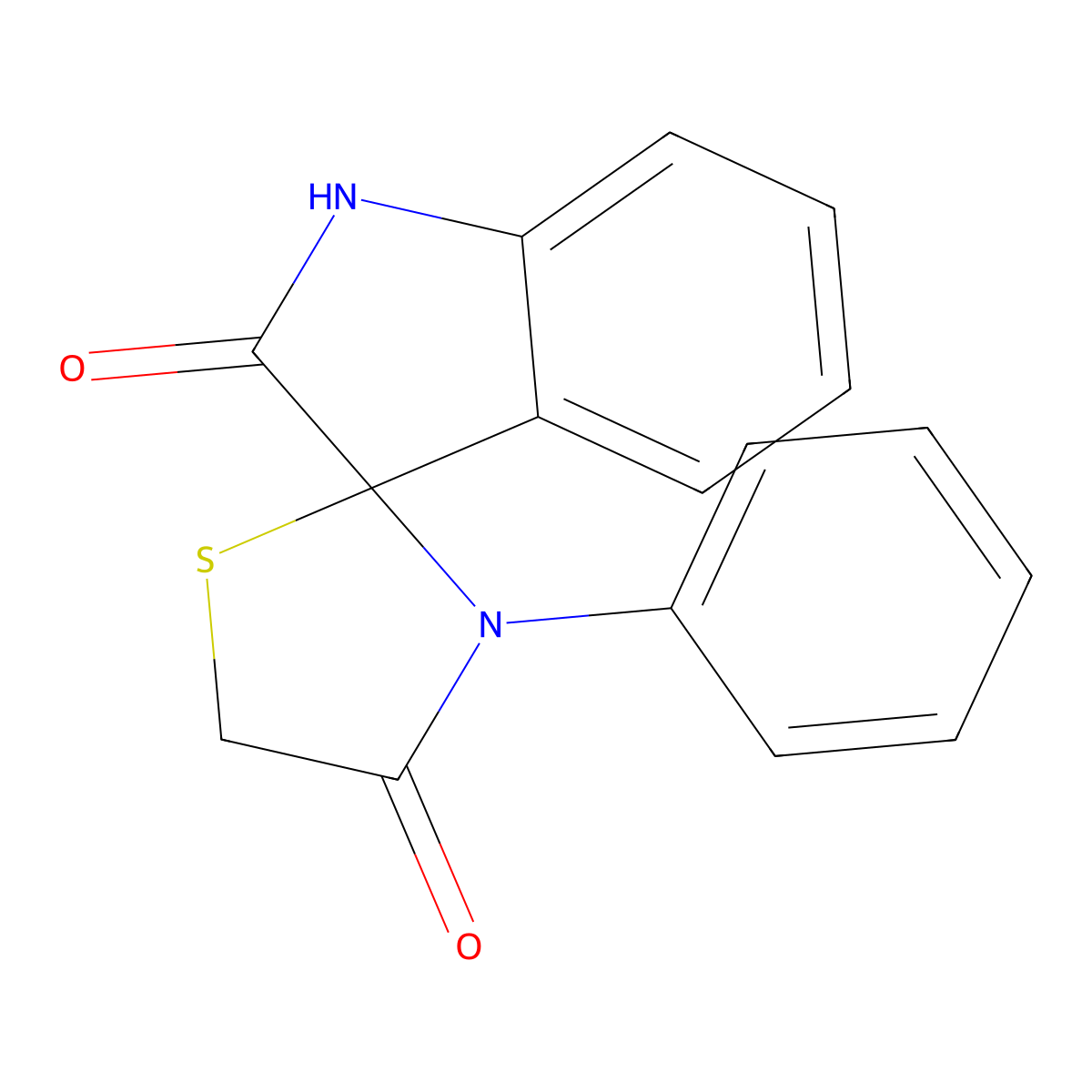 3'-Phenyl-1,2-dihydrospiro[indole-3,2'-[1,3]thiazolidine]-2,4'-dione molecular structure, CAS 79962-56-4