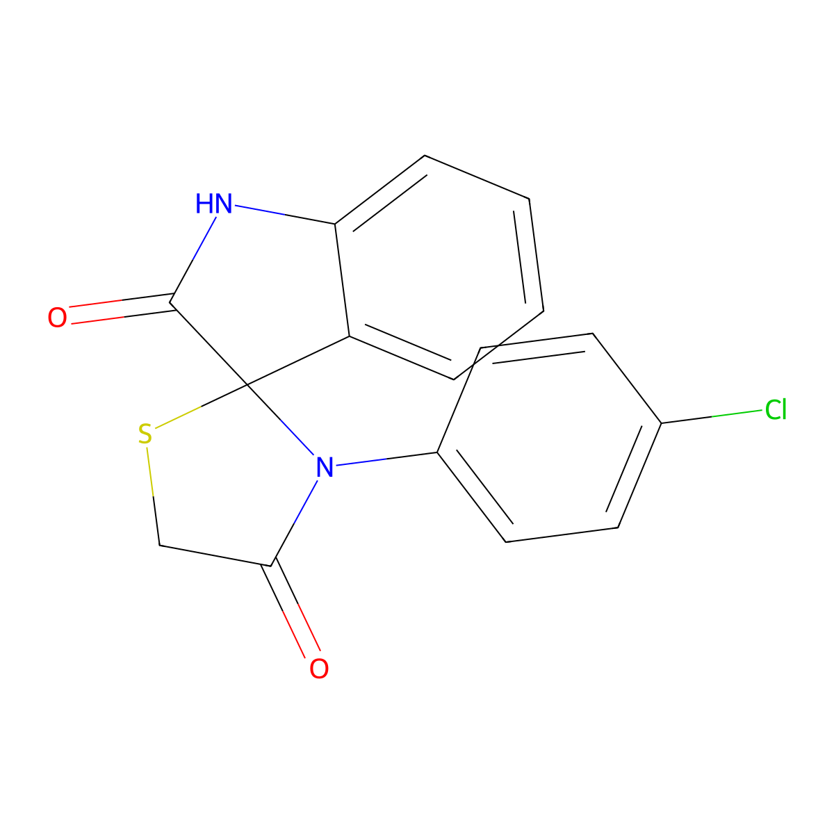 3-(4-Chlorophenyl)spiro[1,3-thiazolidine-2,3'-indoline]-4,7-dione molecular structure, CAS 79962-57-5