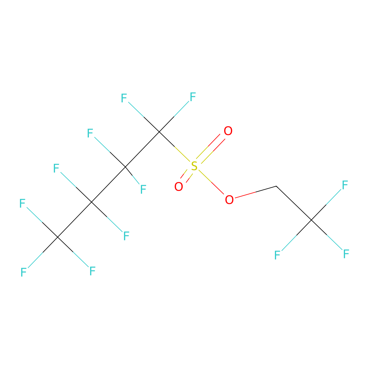 2,2,2-Trifluoroethyl perfluorobutylsulfonate molecular structure, CAS 79963-95-4