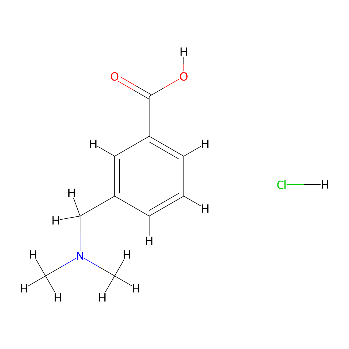 3-[(Dimethylamino)methyl]benzoic acid hydrochloride molecular structure, CAS 79965-34-7