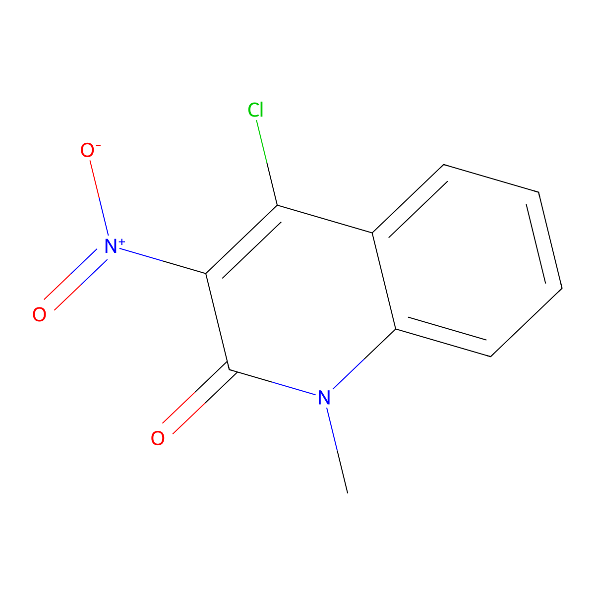 4-Chloro-1-methyl-3-nitro-1,2-dihydroquinolin-2-one molecular structure, CAS 79966-13-5