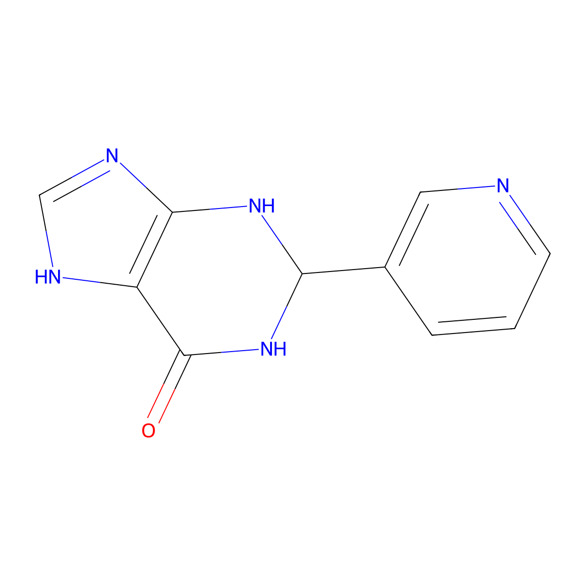 2-(pyridin-3-yl)-2,3,6,7-tetrahydro-1H-purin-6-one molecular structure, CAS 79973-95-8