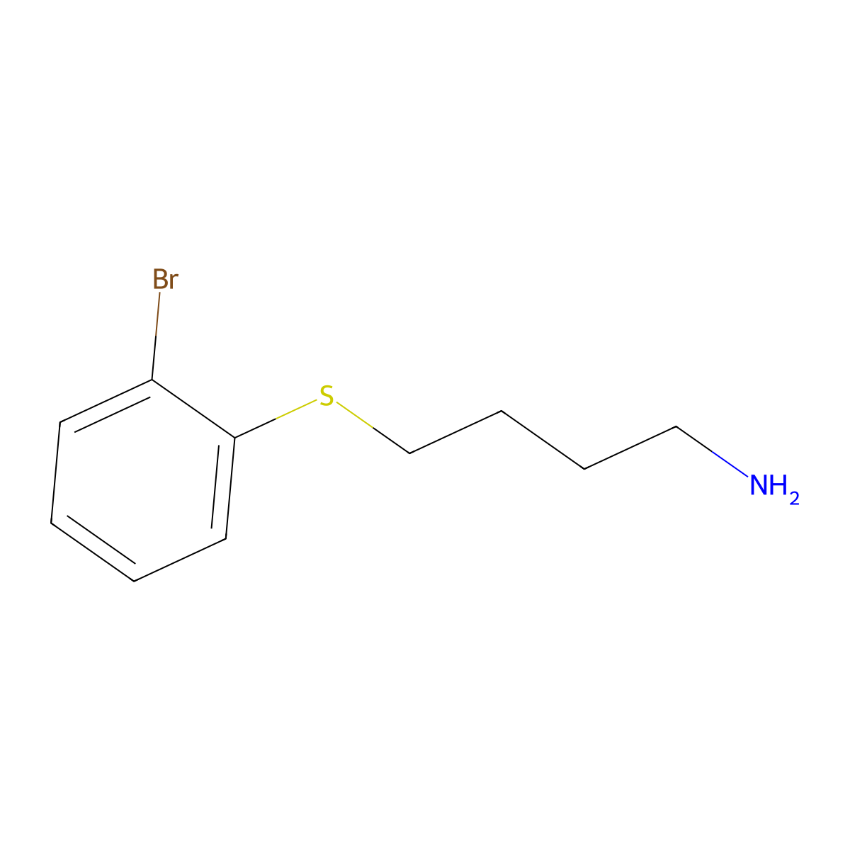 1-[(4-Aminobutyl)sulfanyl]-2-bromobenzene molecular structure, CAS 799764-02-6