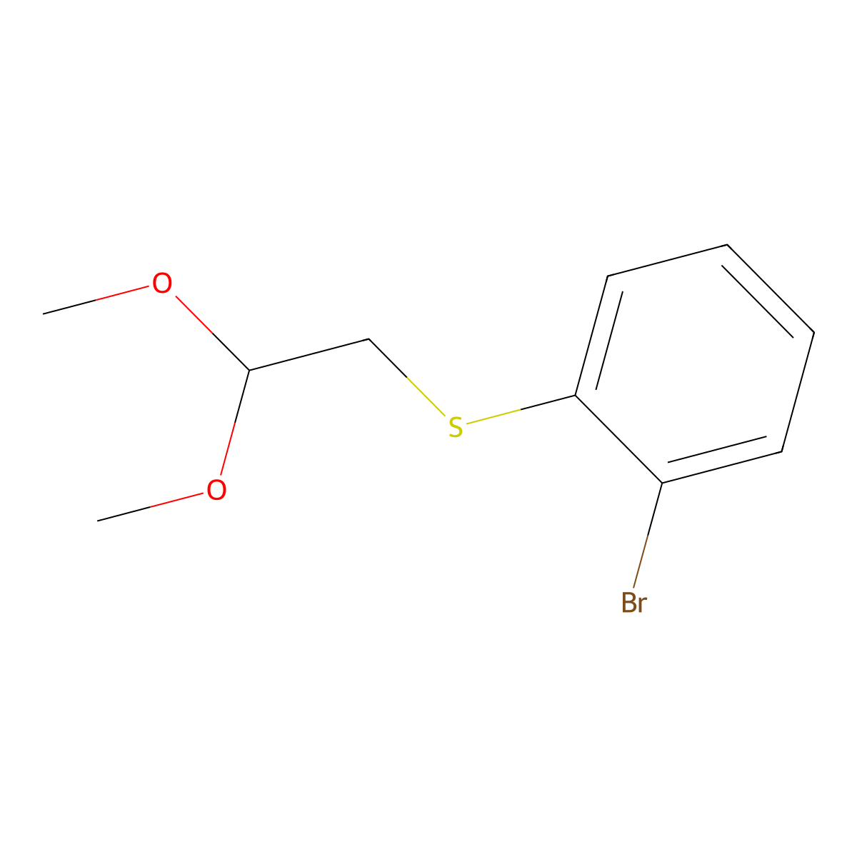 (2-Bromophenyl)(2,2-dimethoxyethyl)sulfane molecular structure, CAS 799766-06-6