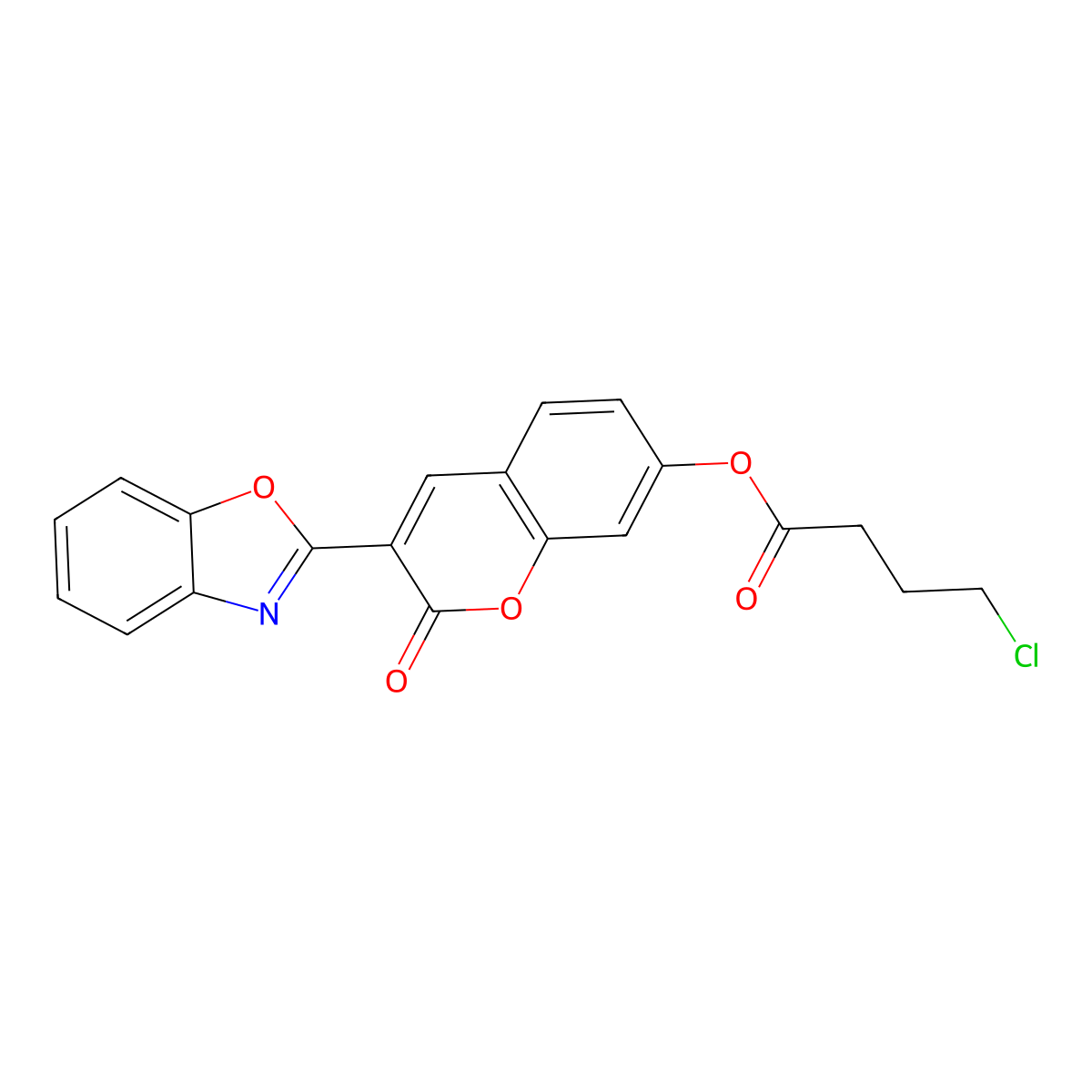 3-(1,3-benzoxazol-2-yl)-2-oxo-2H-chromen-7-yl 4-chlorobutanoate molecular structure, CAS 799769-97-4