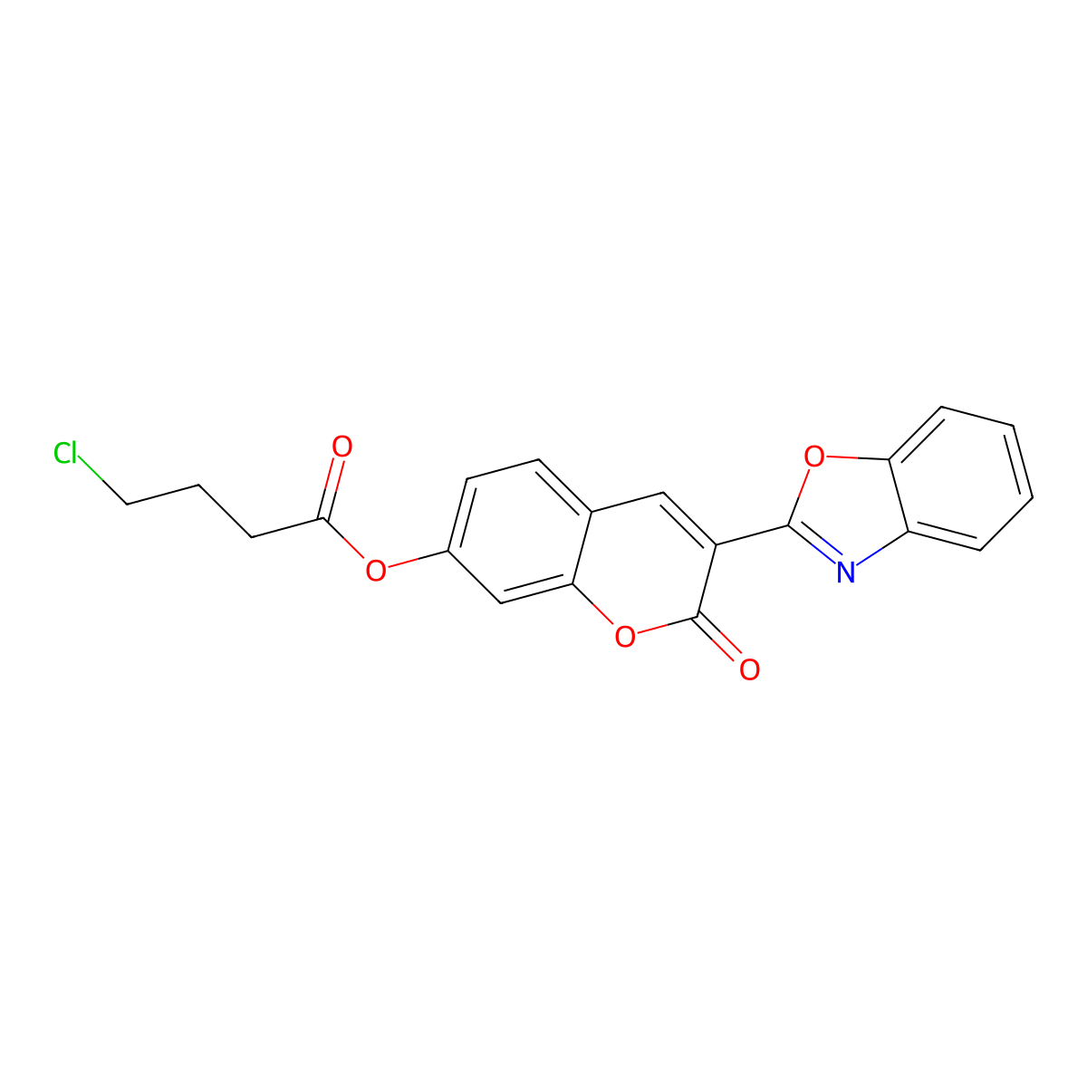 3-(1,3-benzoxazol-2-yl)-2-oxo-2H-chromen-7-yl 4-chlorobutanoate molecular structure, CAS 799769-97-4