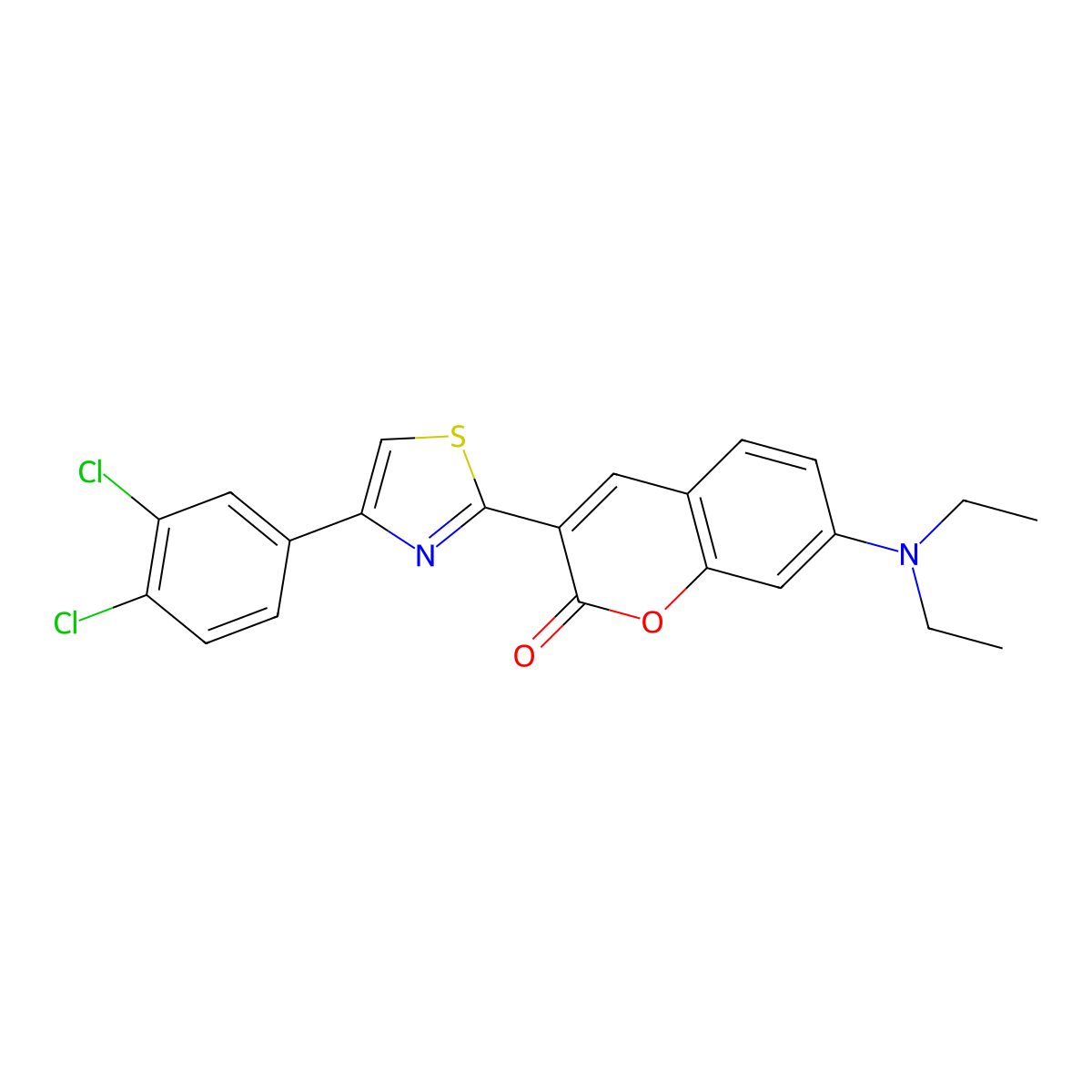 3-(4-(3,4-Dichlorophenyl)thiazol-2-yl)-7-(diethylamino)-2H-chromen-2-one molecular structure, CAS 799773-12-9
