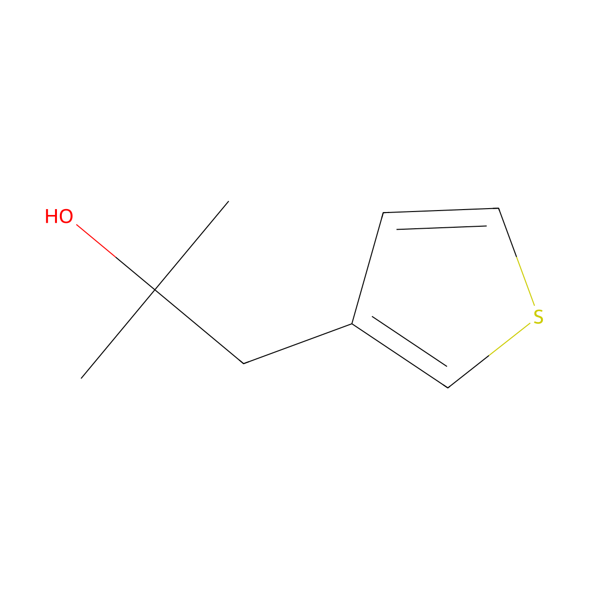 2-Methyl-1-(thiophen-3-yl)propan-2-ol molecular structure, CAS 799773-82-3