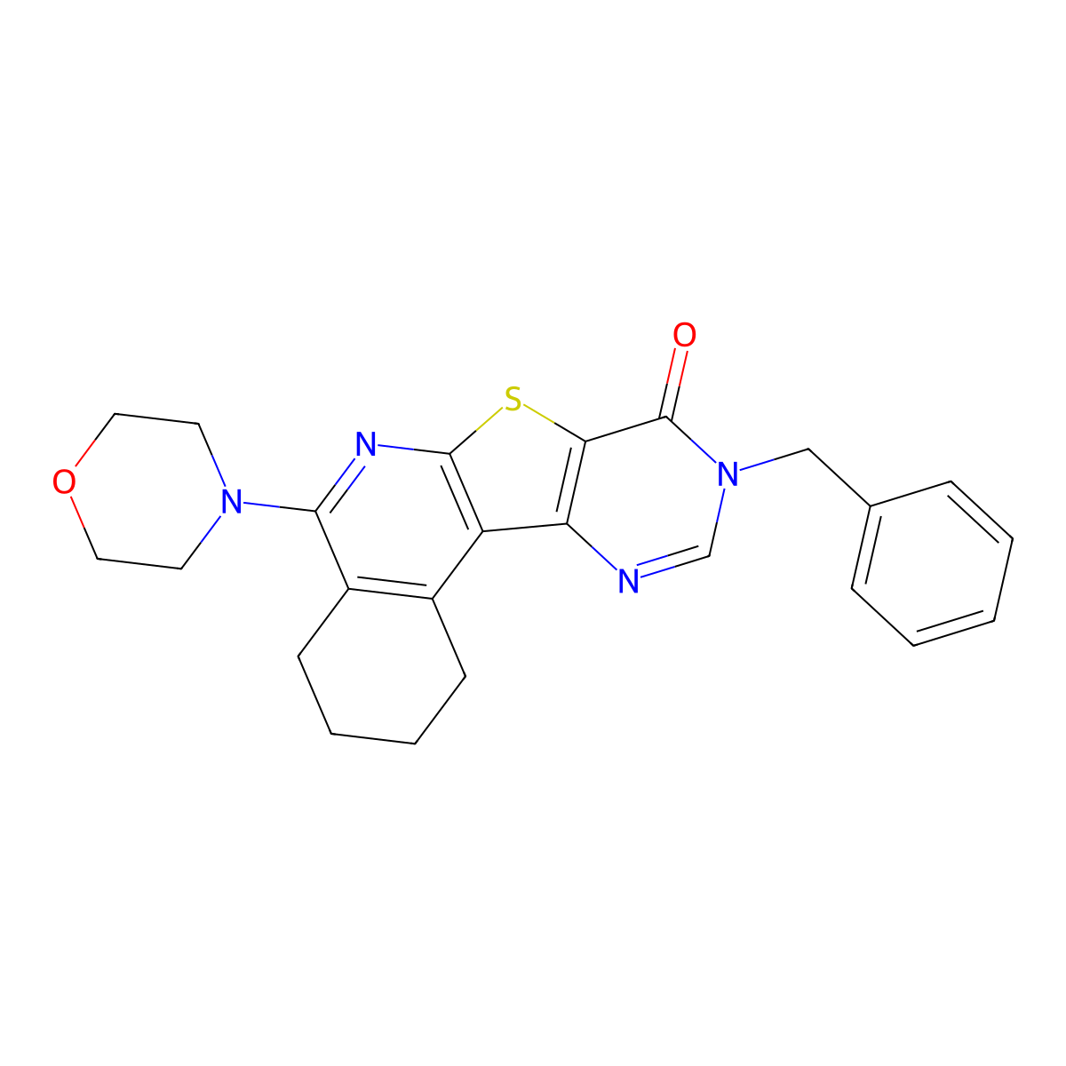 9-Benzyl-5-morpholin-4-yl-1,2,3,4-tetrahydro-9H-7-thia-6,9,11-triaza-benzo[c]fluoren-8-one molecular structure, CAS 799777-54-1
