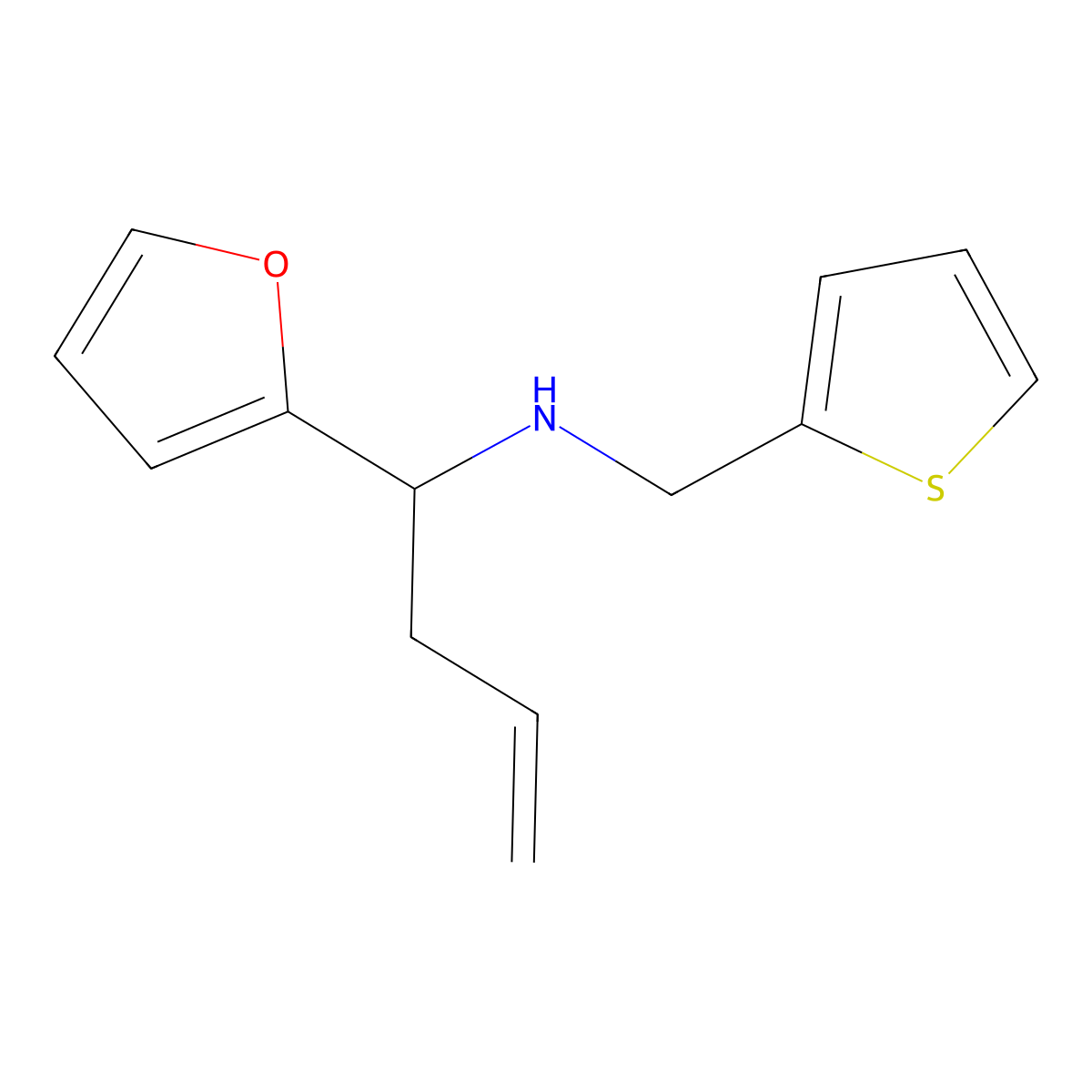 (1-Furan-2-yl-but-3-enyl)-thiophen-2-ylmethyl-amine molecular structure, CAS 799779-51-4