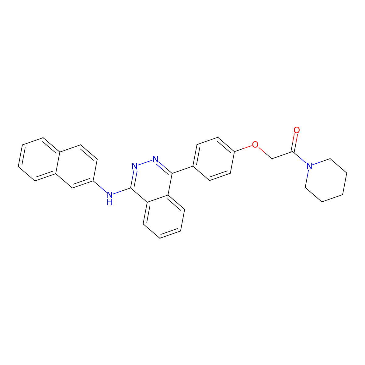 N-(2-naphthyl)-4-{4-[2-oxo-2-(1-piperidinyl)ethoxy]phenyl}-1-phthalazinamine molecular structure, CAS 799779-97-8