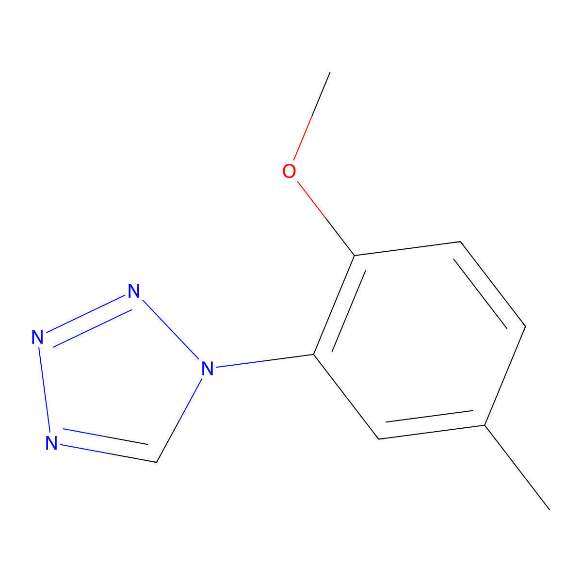 1-(2-methoxy-5-methylphenyl)-1H-tetrazole molecular structure, CAS 799782-38-0