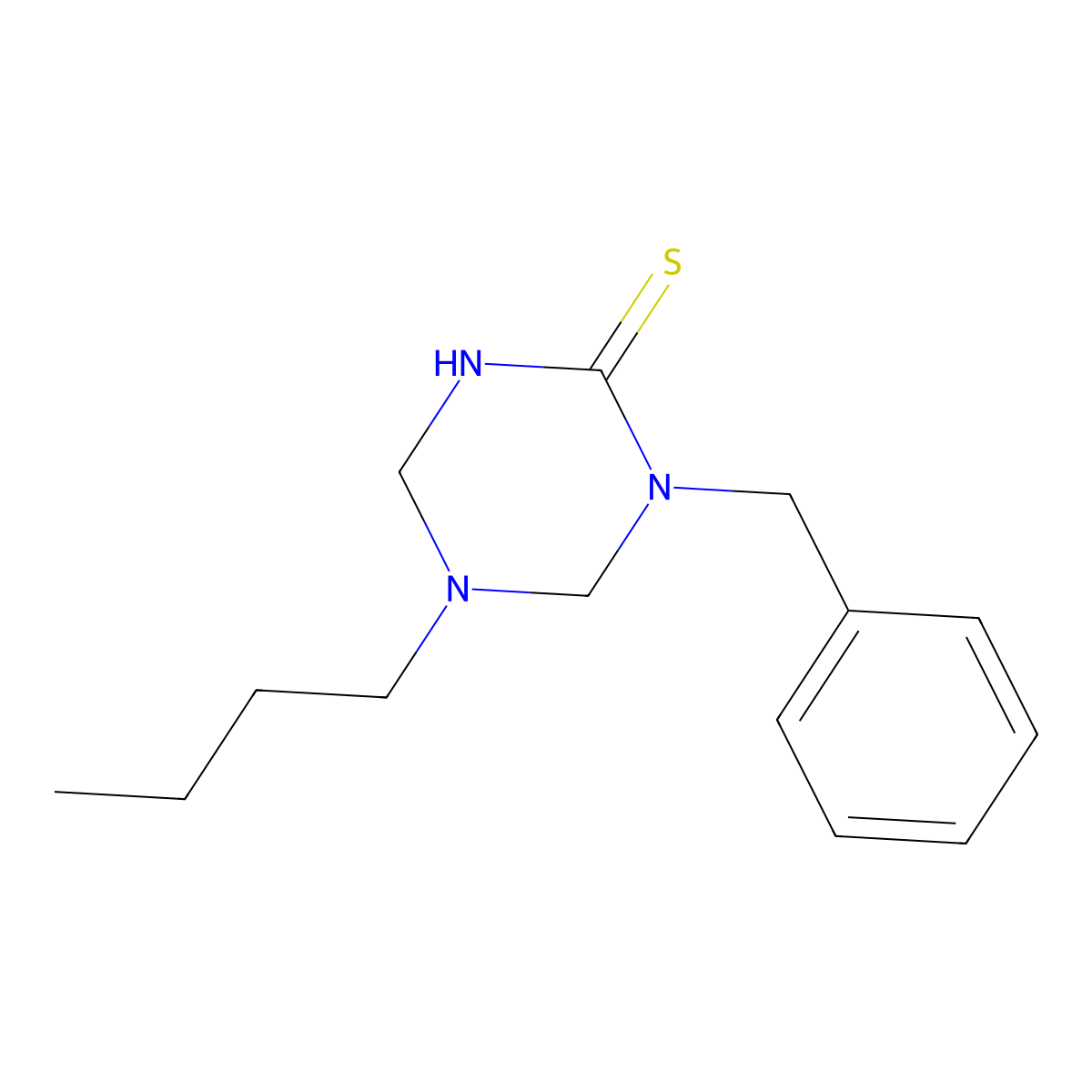1-Benzyl-5-butyl-1,3,5-triazinane-2-thione molecular structure, CAS 799787-22-7