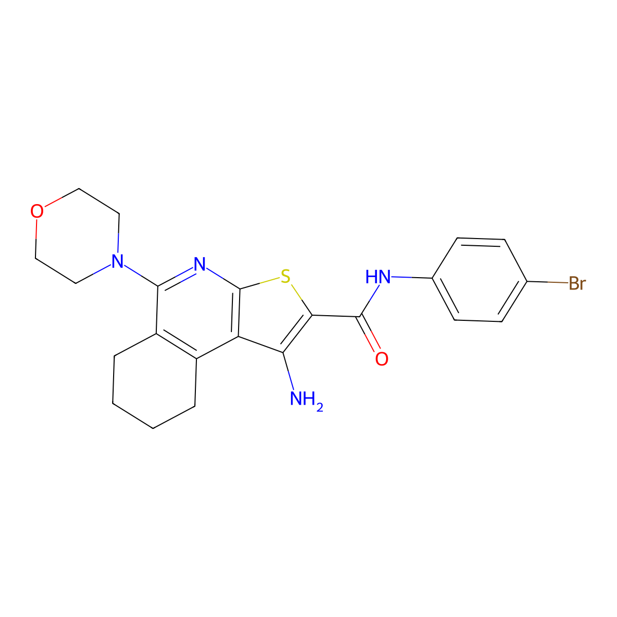 1-amino-N-(4-bromophenyl)-5-morpholin-4-yl-6,7,8,9-tetrahydrothieno[2,3-c]isoquinoline-2-carboxamide molecular structure, CAS 799791-79-0