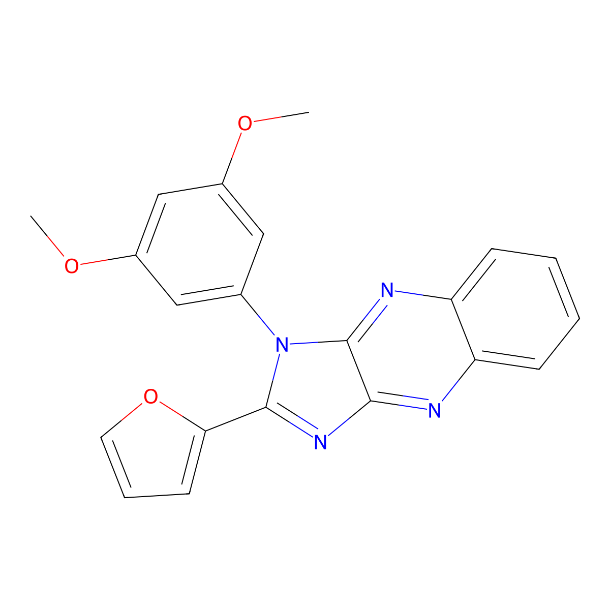 1-(3,5-dimethoxyphenyl)-2-(furan-2-yl)-1H-imidazo[4,5-b]quinoxaline molecular structure, CAS 799795-30-5