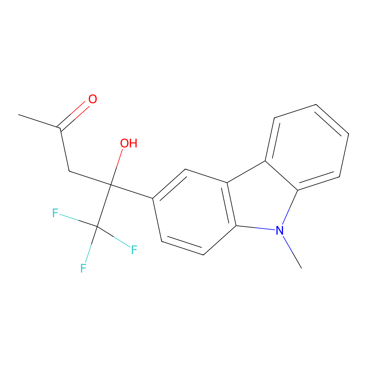 5,5,5-Trifluoro-4-hydroxy-4-(9-methylcarbazol-3-yl)pentan-2-one molecular structure, CAS 799795-55-4