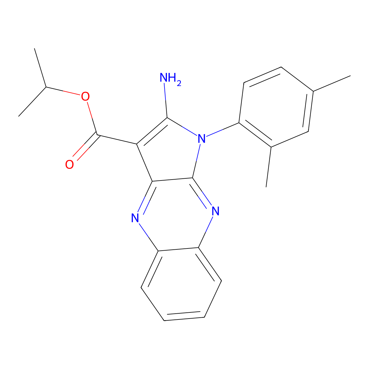 Propan-2-yl 2-amino-1-(2,4-dimethylphenyl)pyrrolo[3,2-b]quinoxaline-3-carboxylate molecular structure, CAS 799798-73-5