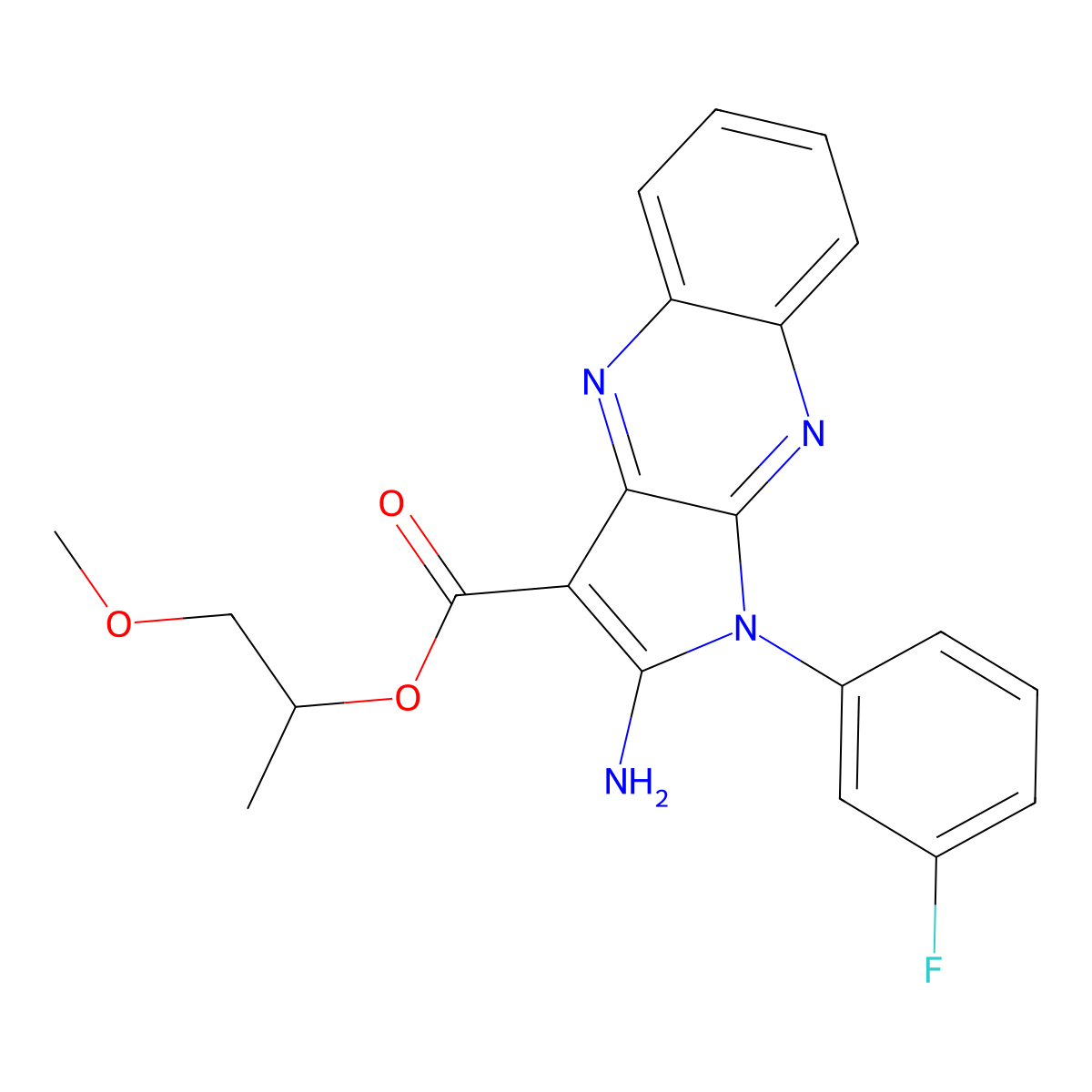 1-Methoxypropan-2-yl 2-amino-1-(3-fluorophenyl)pyrrolo[3,2-b]quinoxaline-3-carboxylate molecular structure, CAS 799800-43-4