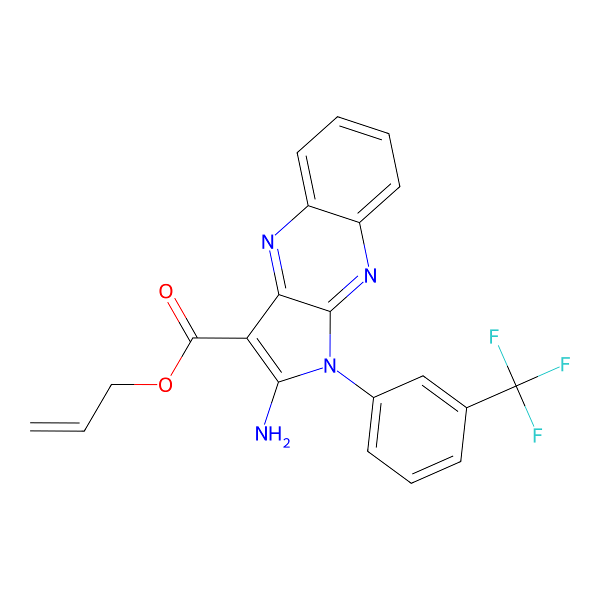 Prop-2-enyl 2-amino-1-[3-(trifluoromethyl)phenyl]pyrrolo[3,2-b]quinoxaline-3-carboxylate molecular structure, CAS 799808-21-2