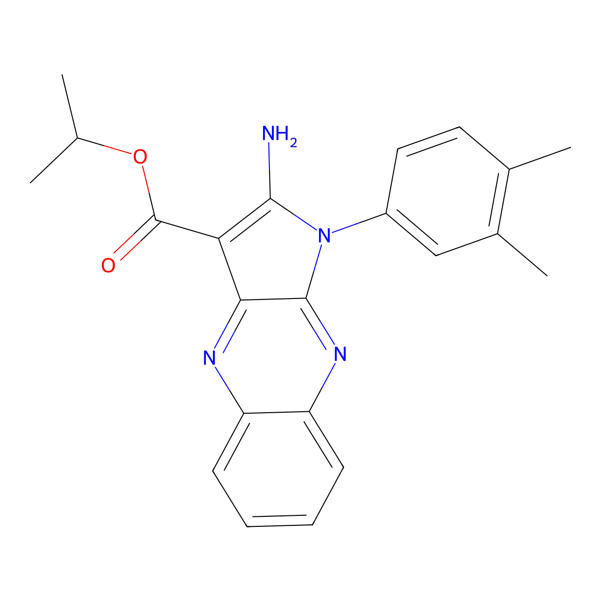Propan-2-yl 2-amino-1-(3,4-dimethylphenyl)pyrrolo[3,2-b]quinoxaline-3-carboxylate molecular structure, CAS 799810-28-9