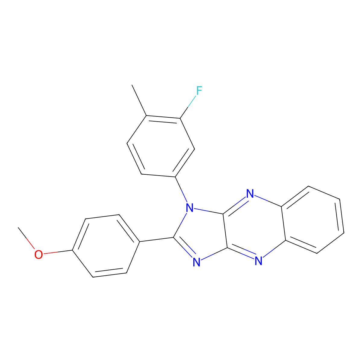 3-(3-Fluoro-4-methylphenyl)-2-(4-methoxyphenyl)imidazo[4,5-b]quinoxaline molecular structure, CAS 799810-72-3