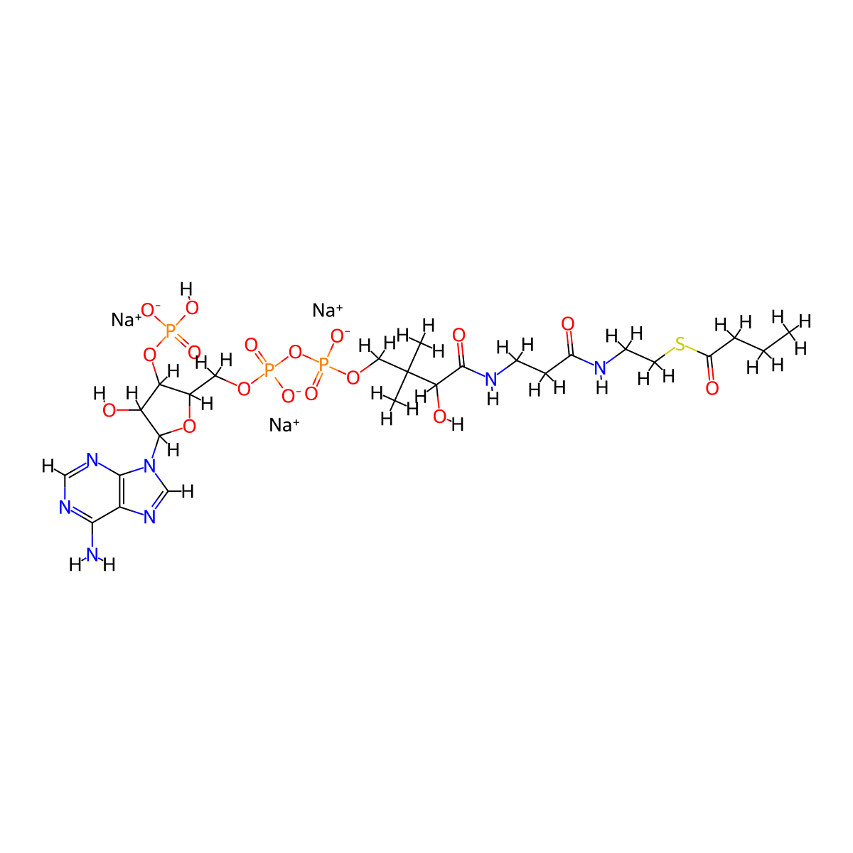 butanoyl Coenzyme A (sodium salt) molecular structure, CAS 799812-79-6