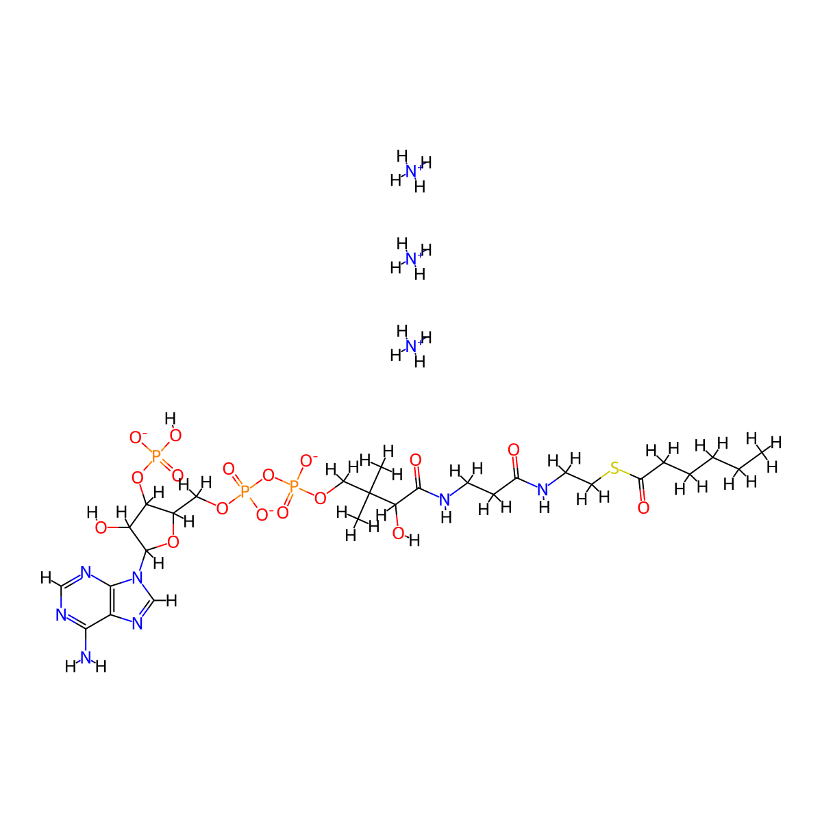 hexanoyl Coenzyme A (ammonium salt) molecular structure, CAS 799812-81-0