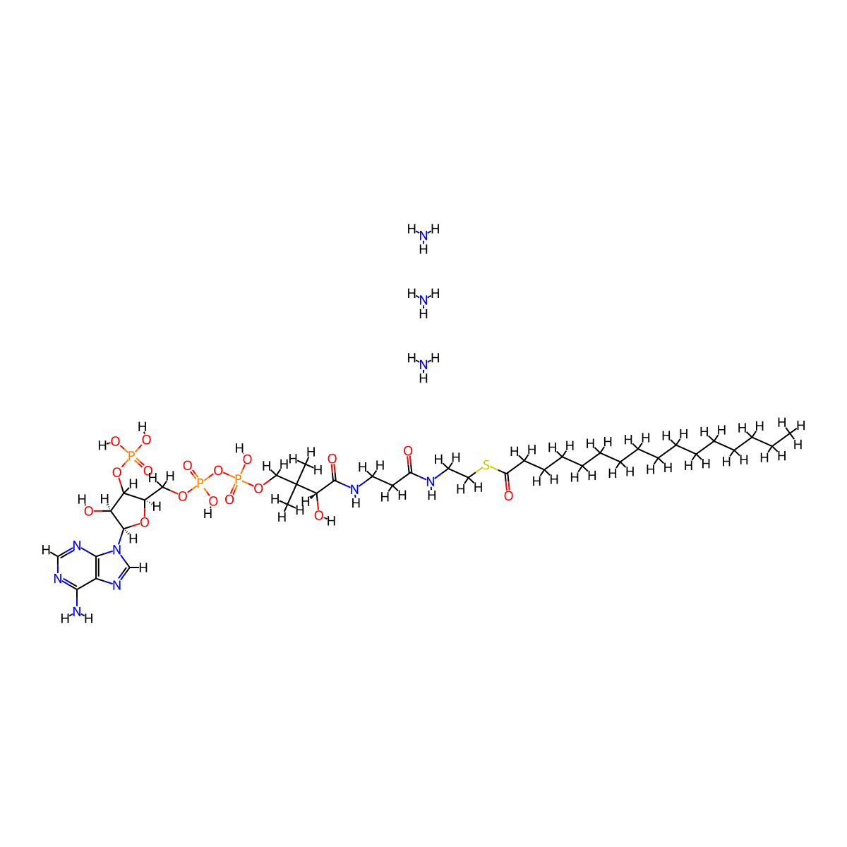 palmitoyl Coenzyme A (ammonium salt) molecular structure, CAS 799812-86-5