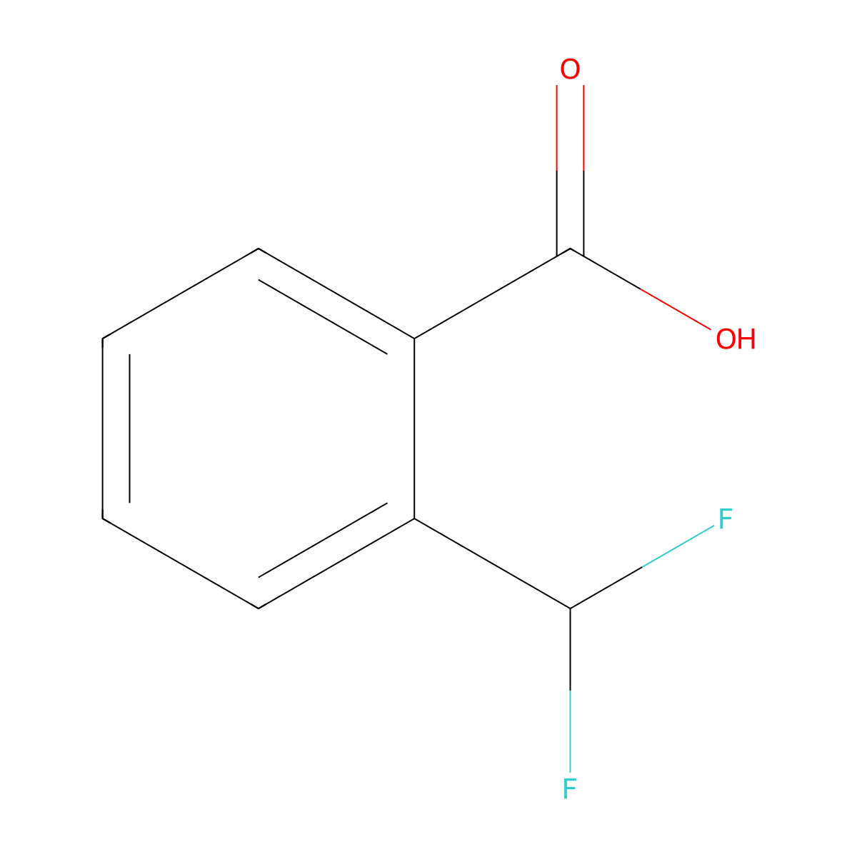 2-(difluoromethyl)benzoic Acid molecular structure, CAS 799814-32-7