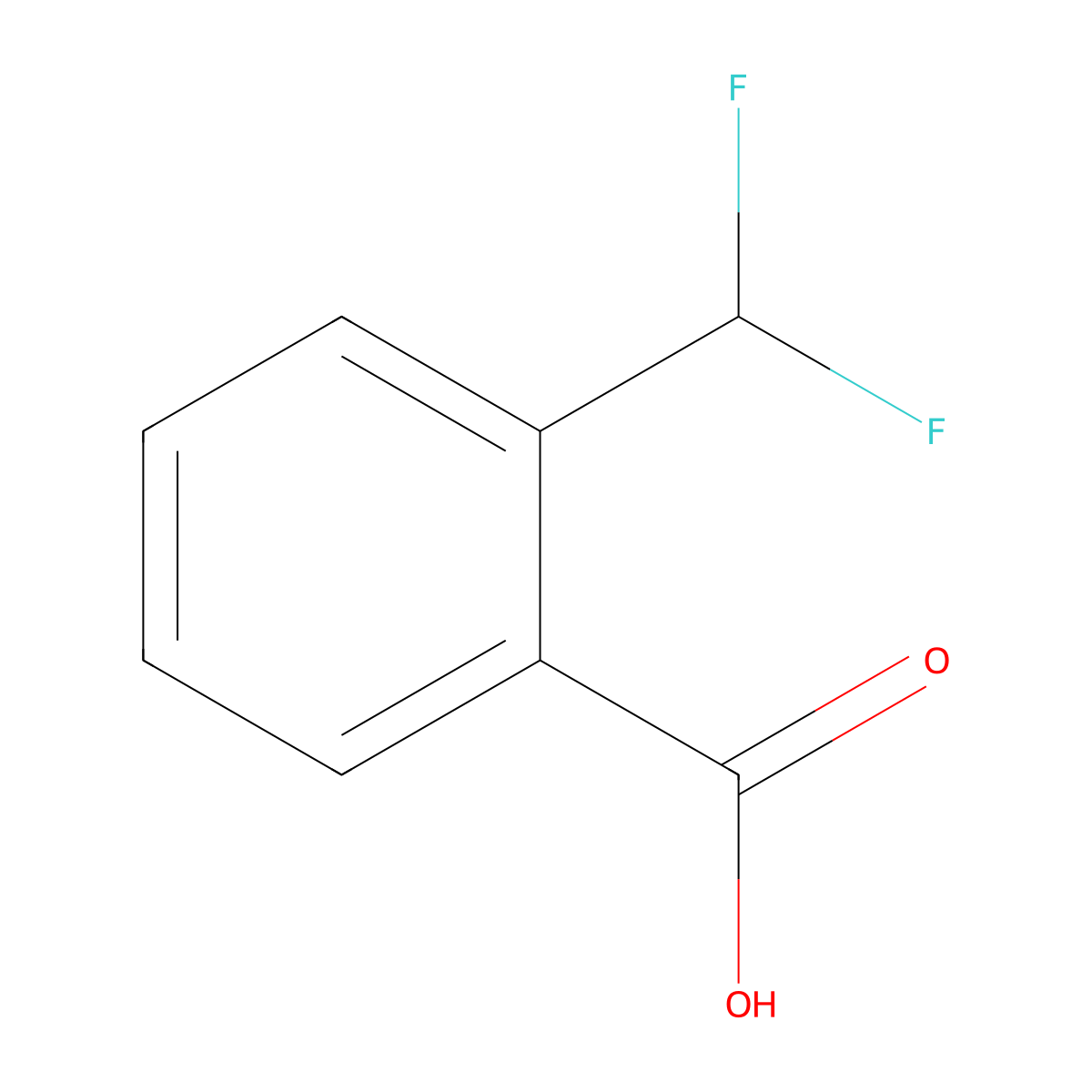 2-(difluoromethyl)benzoic Acid molecular structure, CAS 799814-32-7