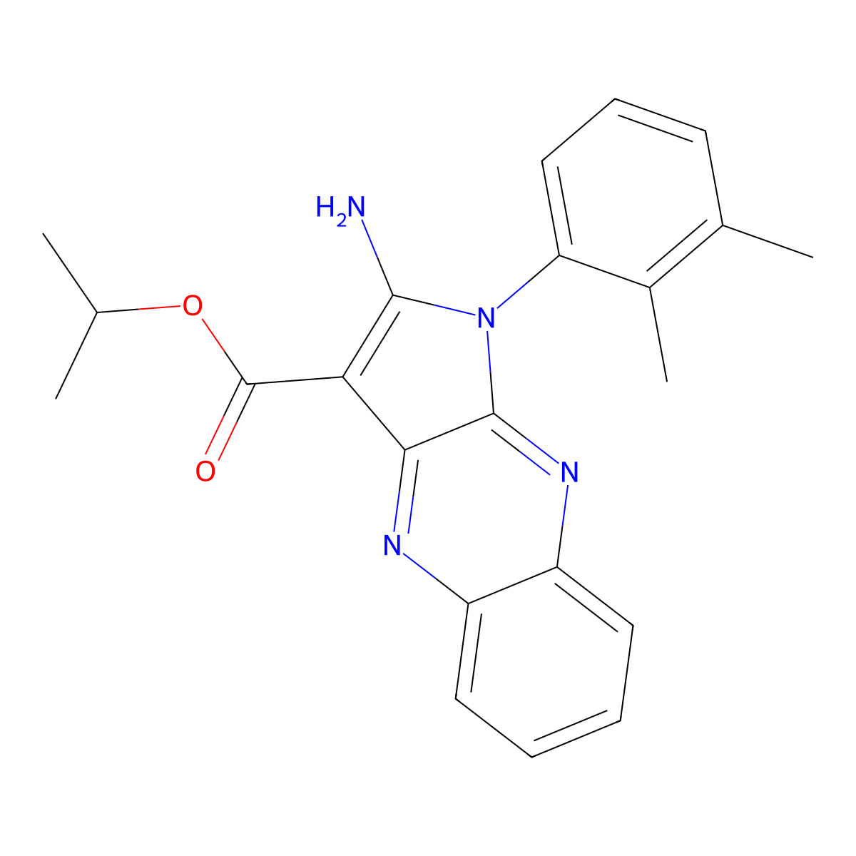 Propan-2-yl 2-amino-1-(2,3-dimethylphenyl)pyrrolo[3,2-b]quinoxaline-3-carboxylate molecular structure, CAS 799818-50-1