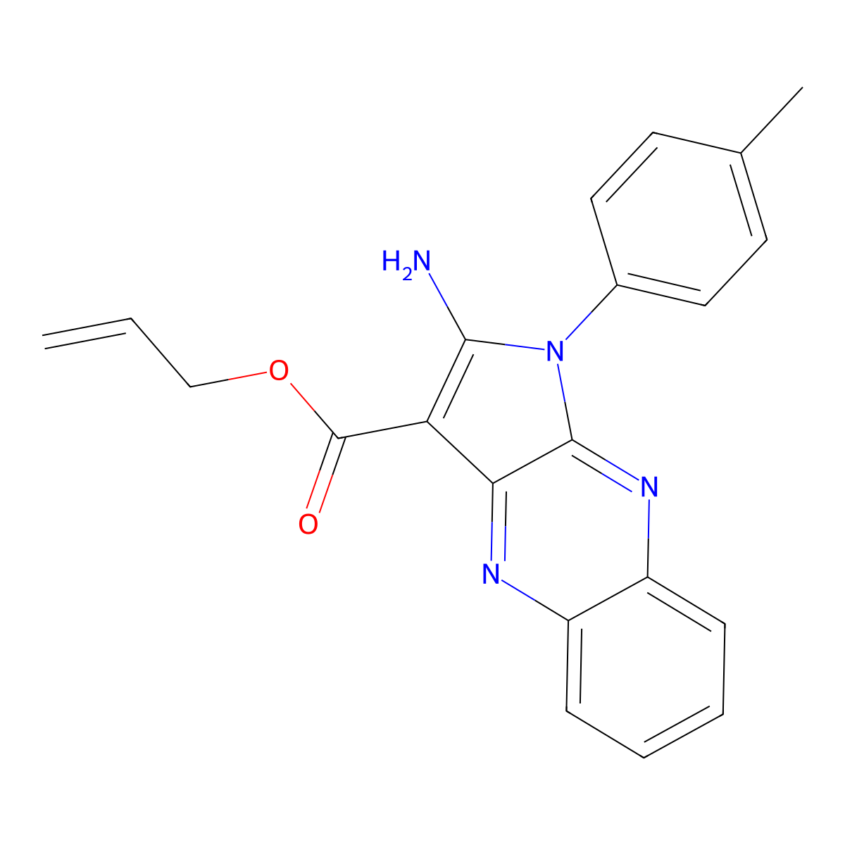 Prop-2-enyl 2-amino-1-(4-methylphenyl)pyrrolo[3,2-b]quinoxaline-3-carboxylate molecular structure, CAS 799818-52-3