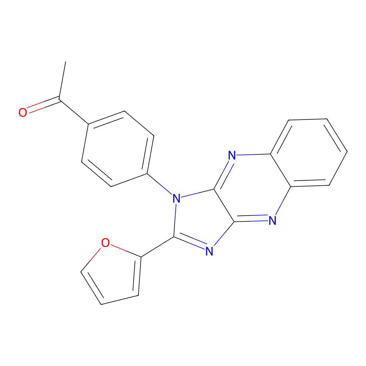 1-(4-(2-(furan-2-yl)-1H-imidazo[4,5-b]quinoxalin-1-yl)phenyl)ethanone molecular structure, CAS 799821-26-4
