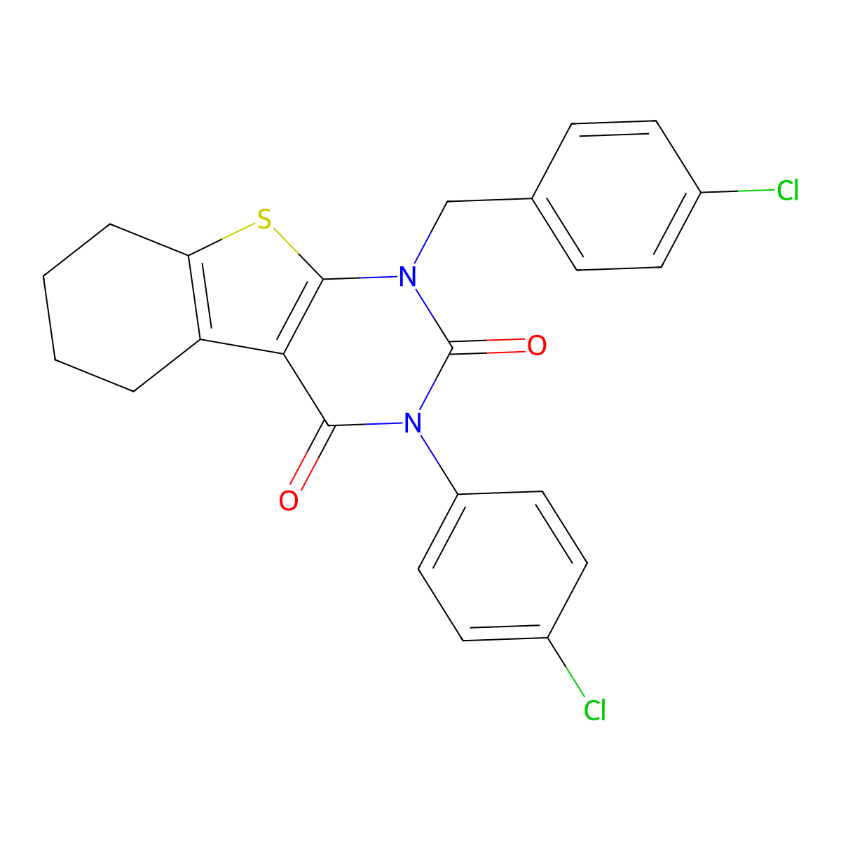 4-(4-Chlorophenyl)-6-[(4-chlorophenyl)methyl]-8-thia-4,6-diazatricyclo[7.4.0.0^{2,7}]trideca-1(9),2(7)-diene-3,5-dione molecular structure, CAS 799826-87-2