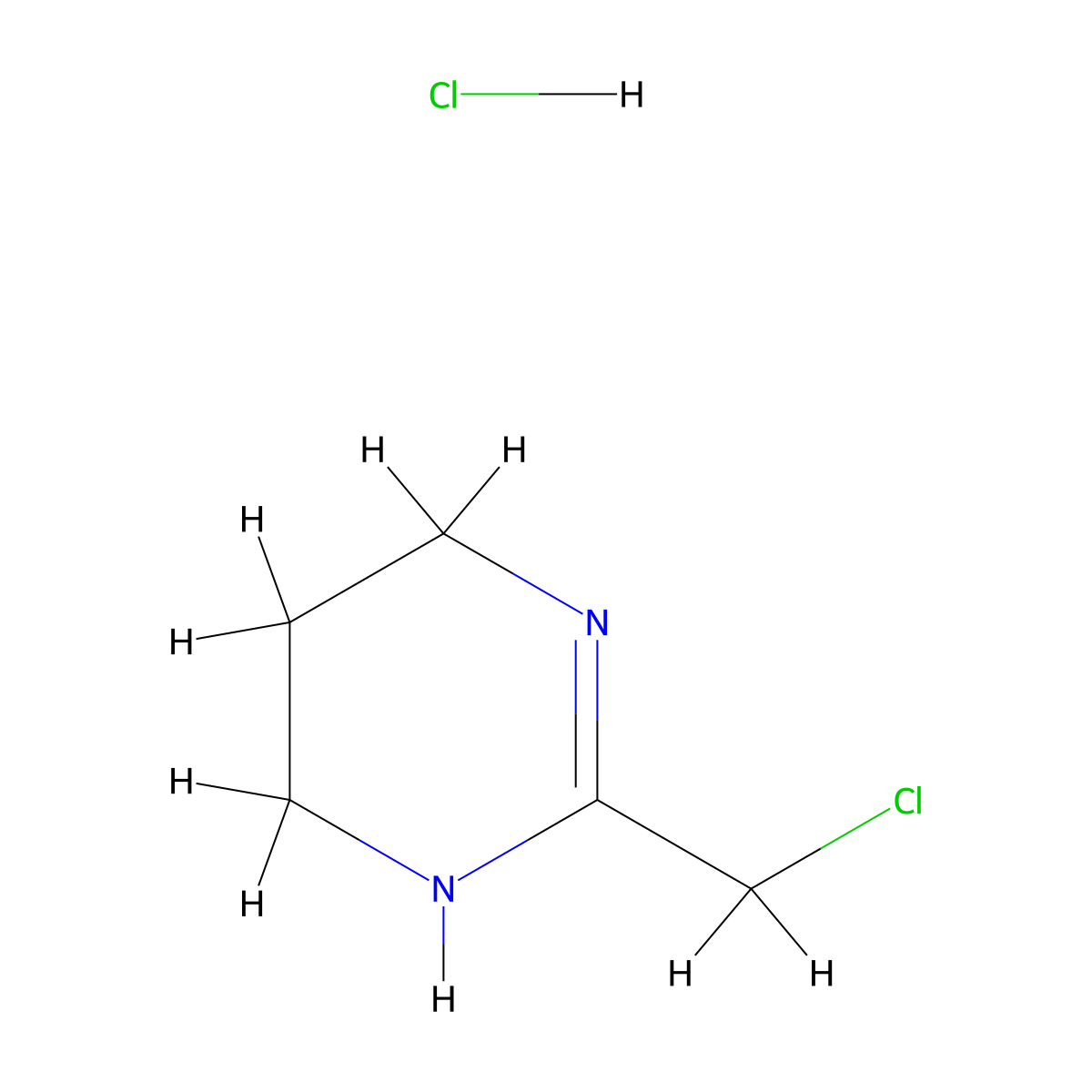 2-(Chloromethyl)-1,4,5,6-tetrahydropyrimidine--hydrogen chloride (1/1) molecular structure, CAS 79983-34-9