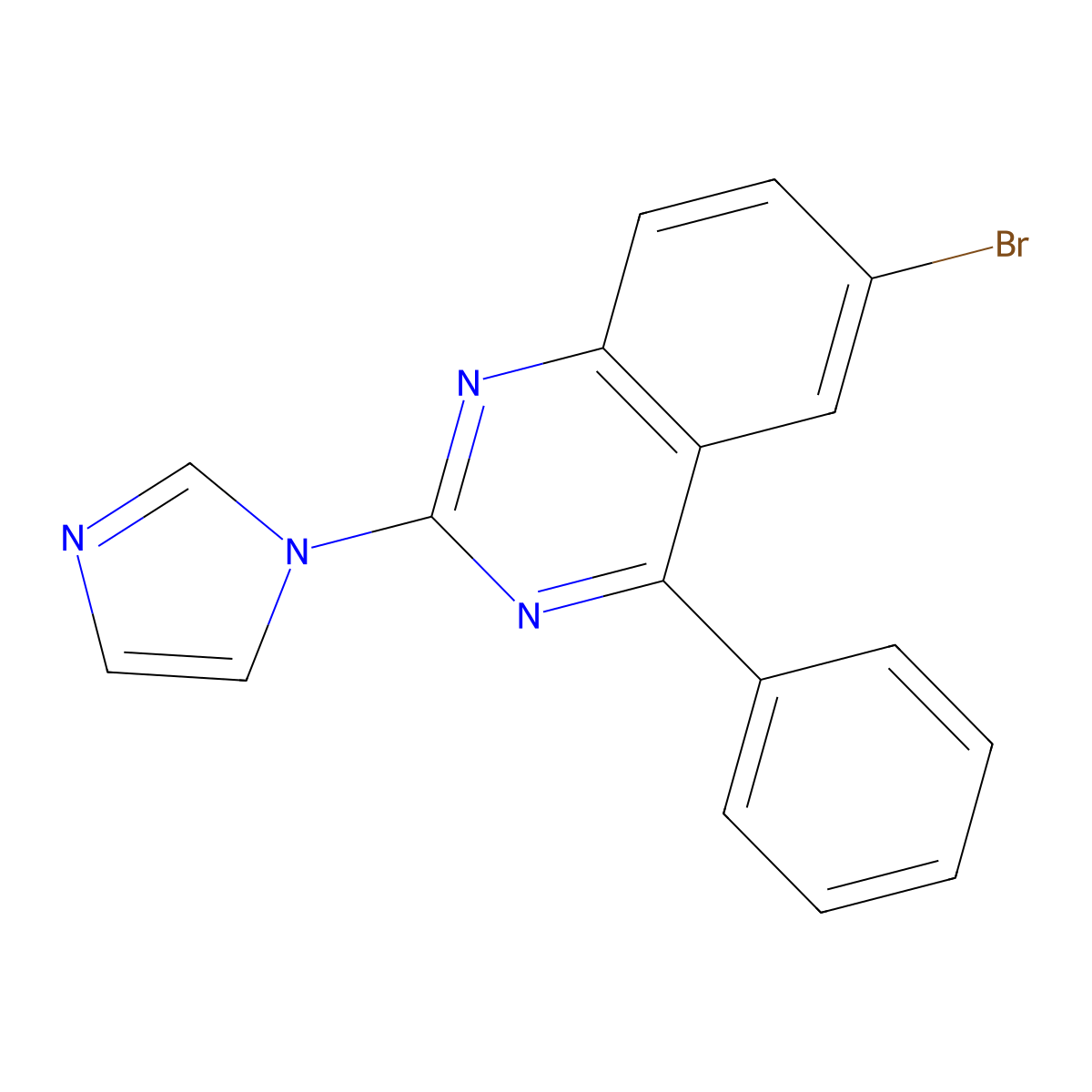 6-bromo-2-(1H-imidazol-1-yl)-4-phenylquinazoline molecular structure, CAS 799831-58-6