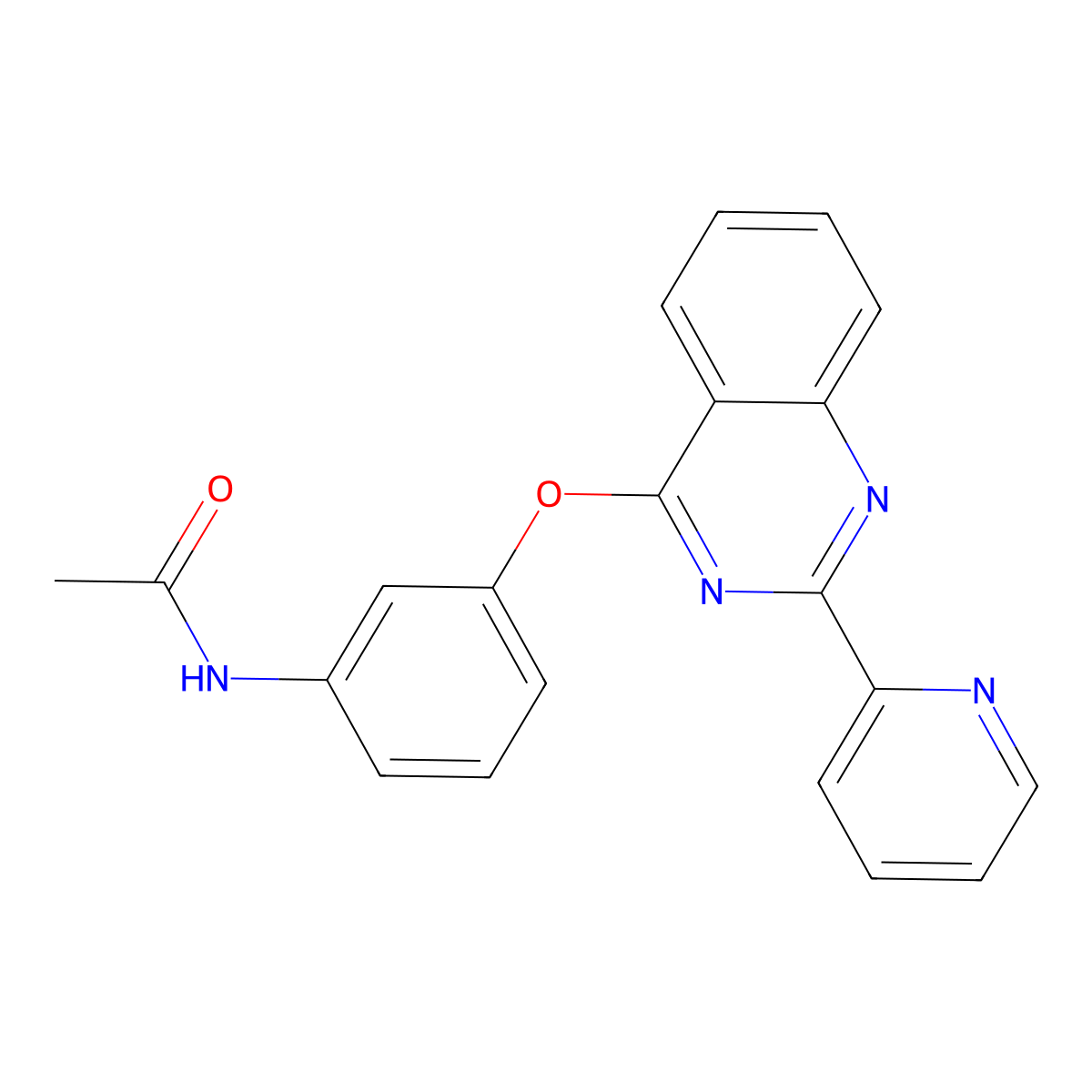 N-[3-(2-pyridin-2-ylquinazolin-4-yl)oxyphenyl]acetamide molecular structure, CAS 799837-10-8
